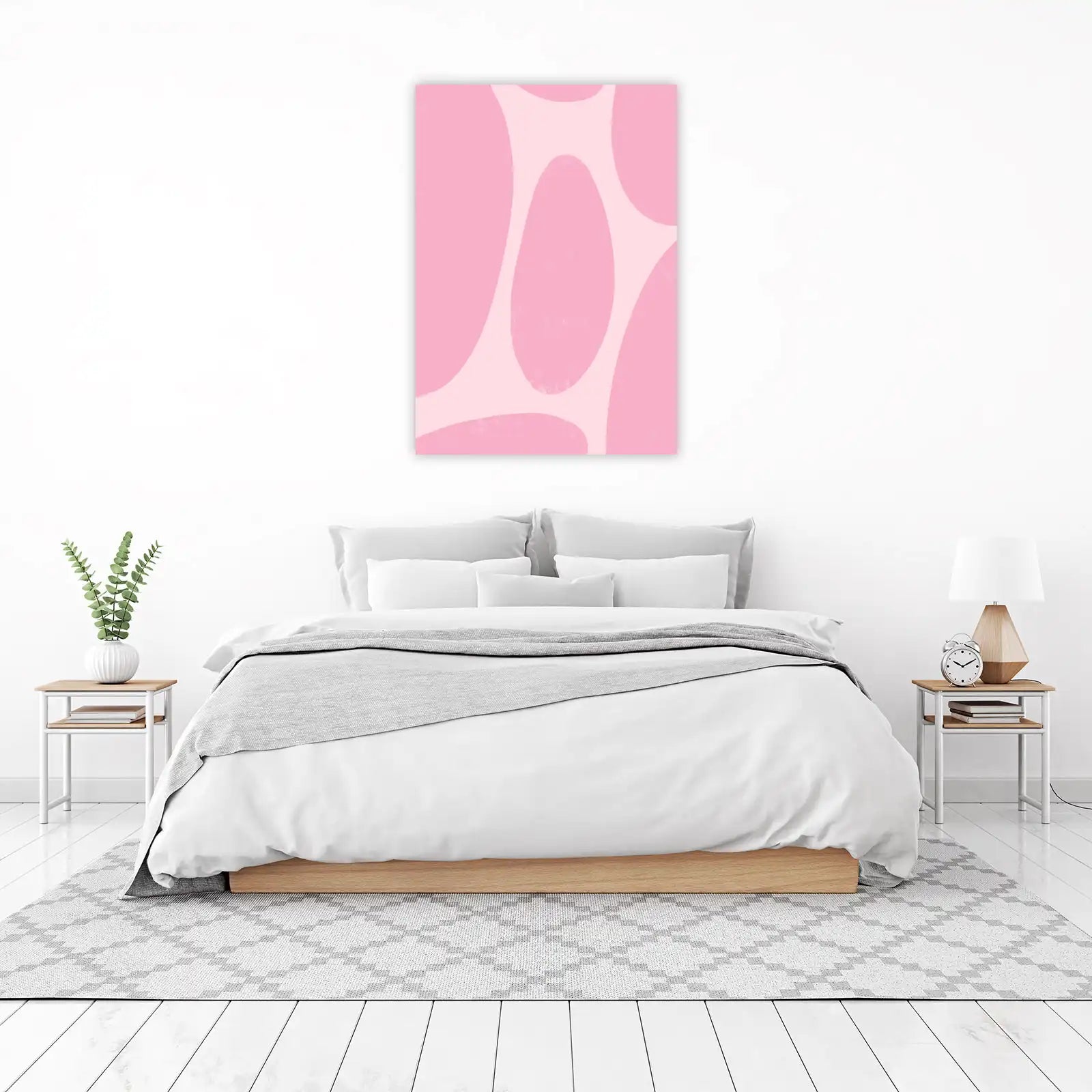 Soft Pink Abstract Shapes Wall Art