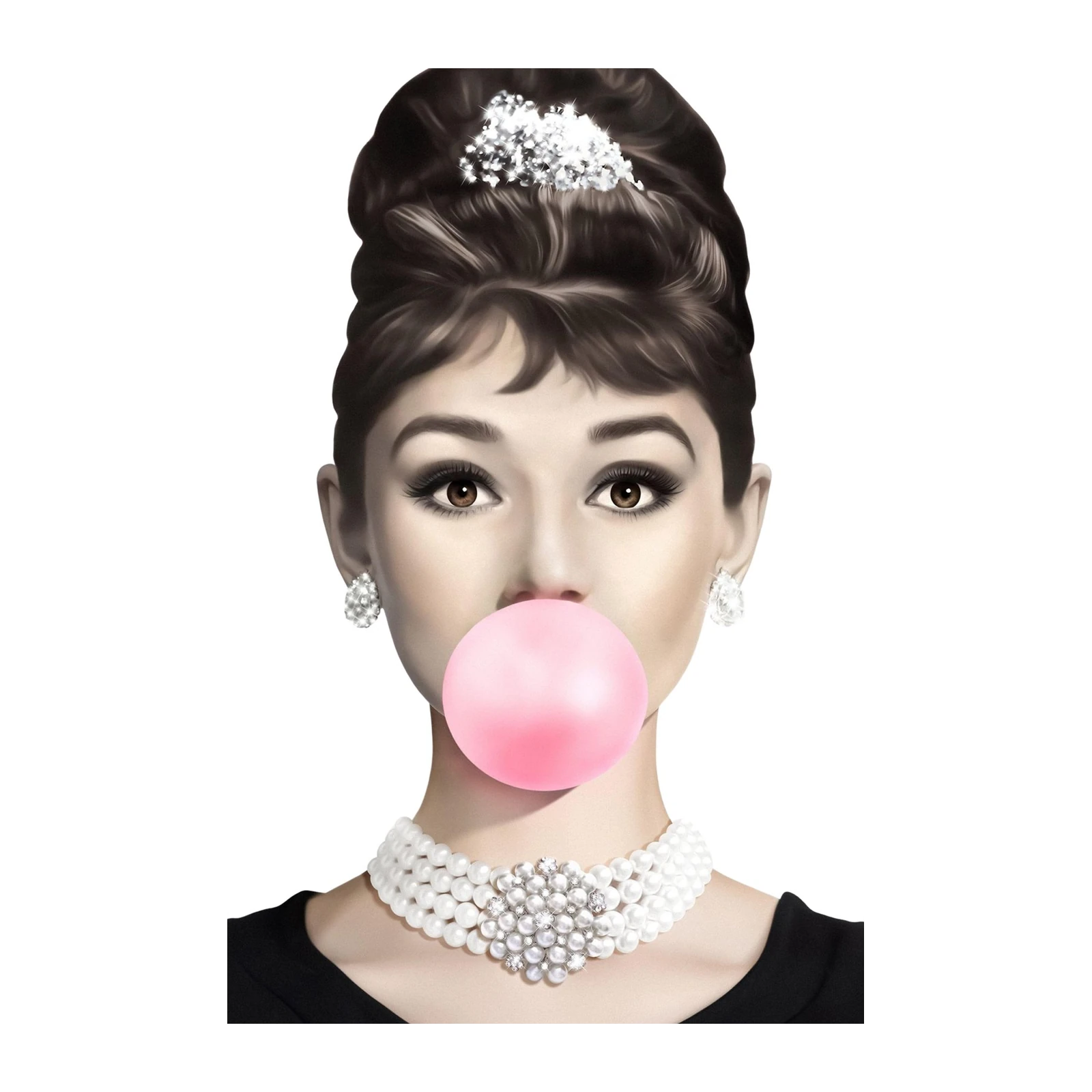 Iconic Audrey Hepburn Bubblegum Wall Art