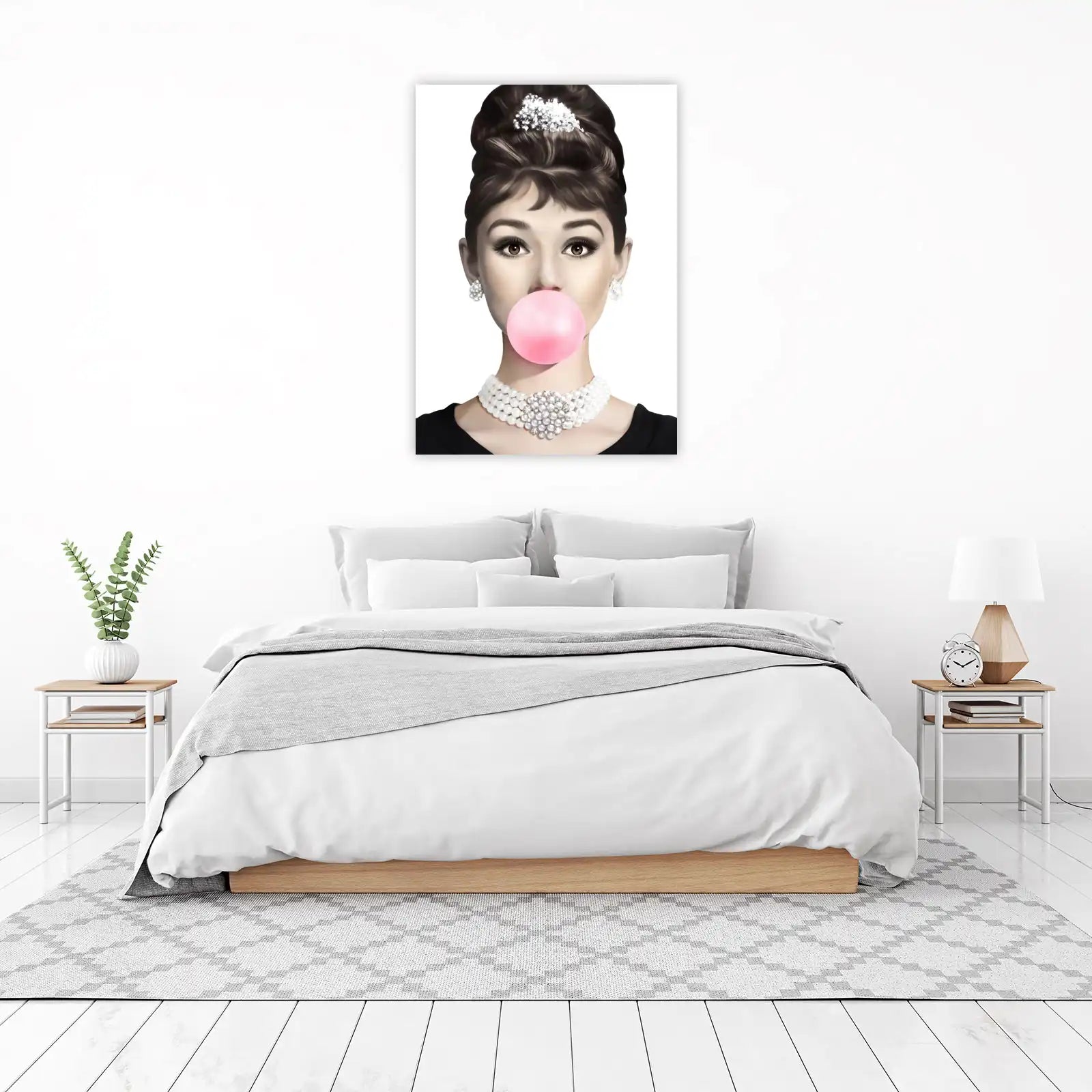 Iconic Audrey Hepburn Bubblegum Wall Art