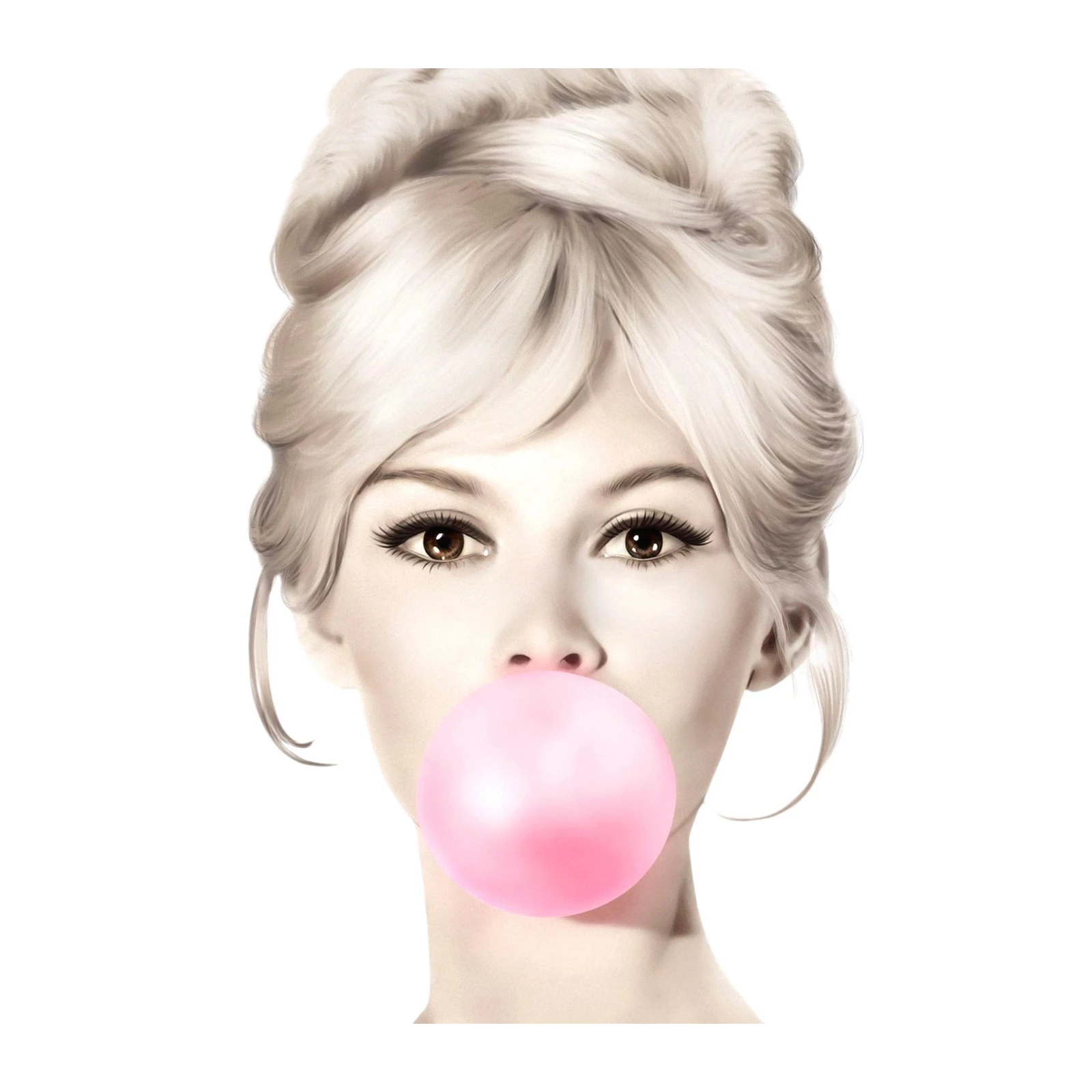 Glamorous Bubblegum Girl Wall Art
