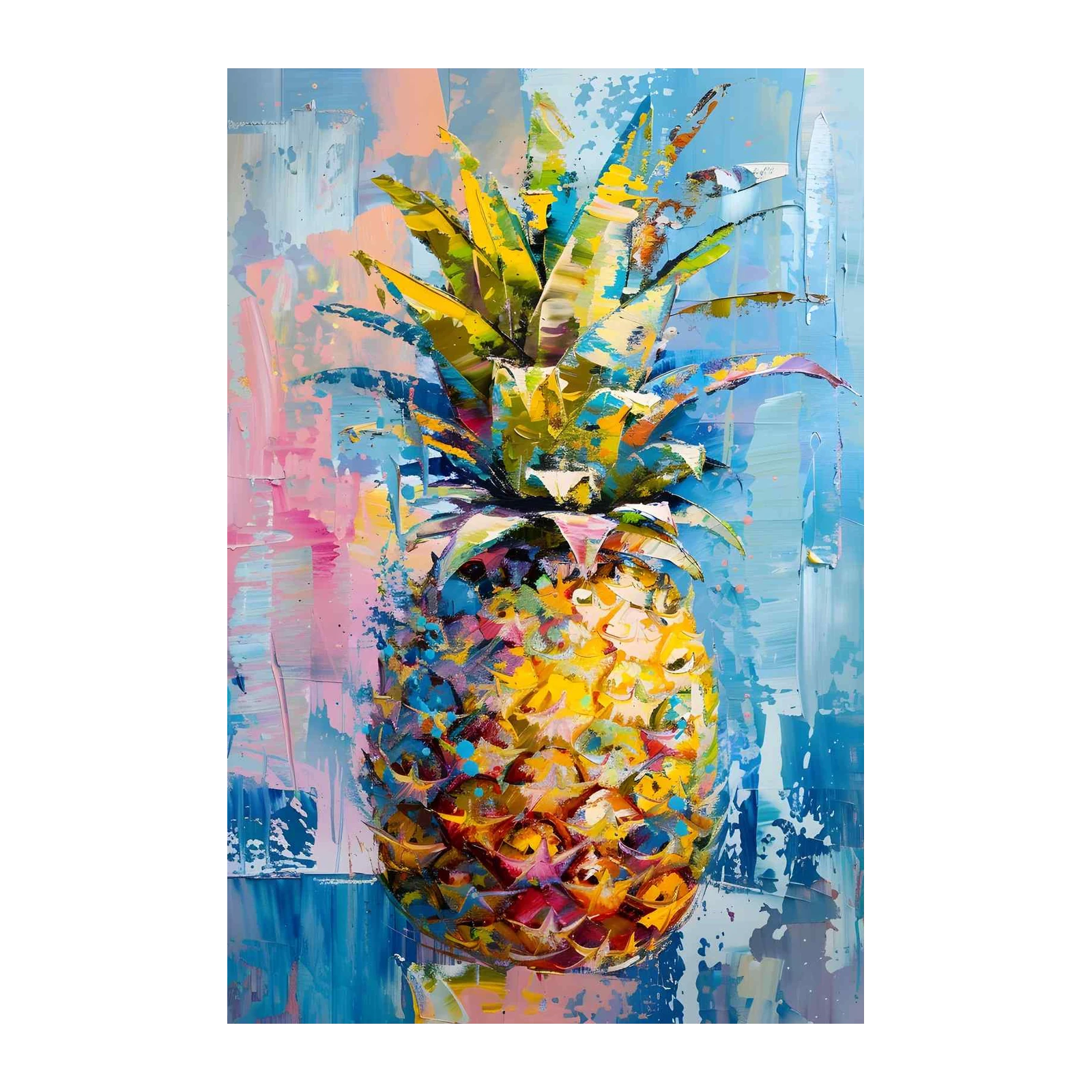Vibrant Pineapple Textured Art Wall Art