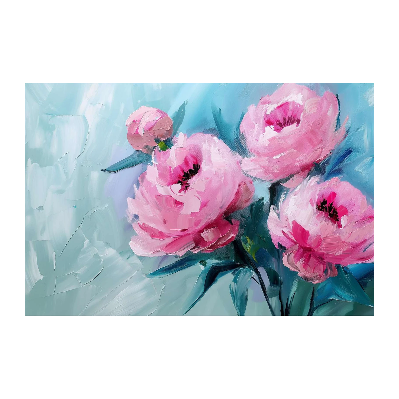 Impressionist Pink Peonies Wall Art