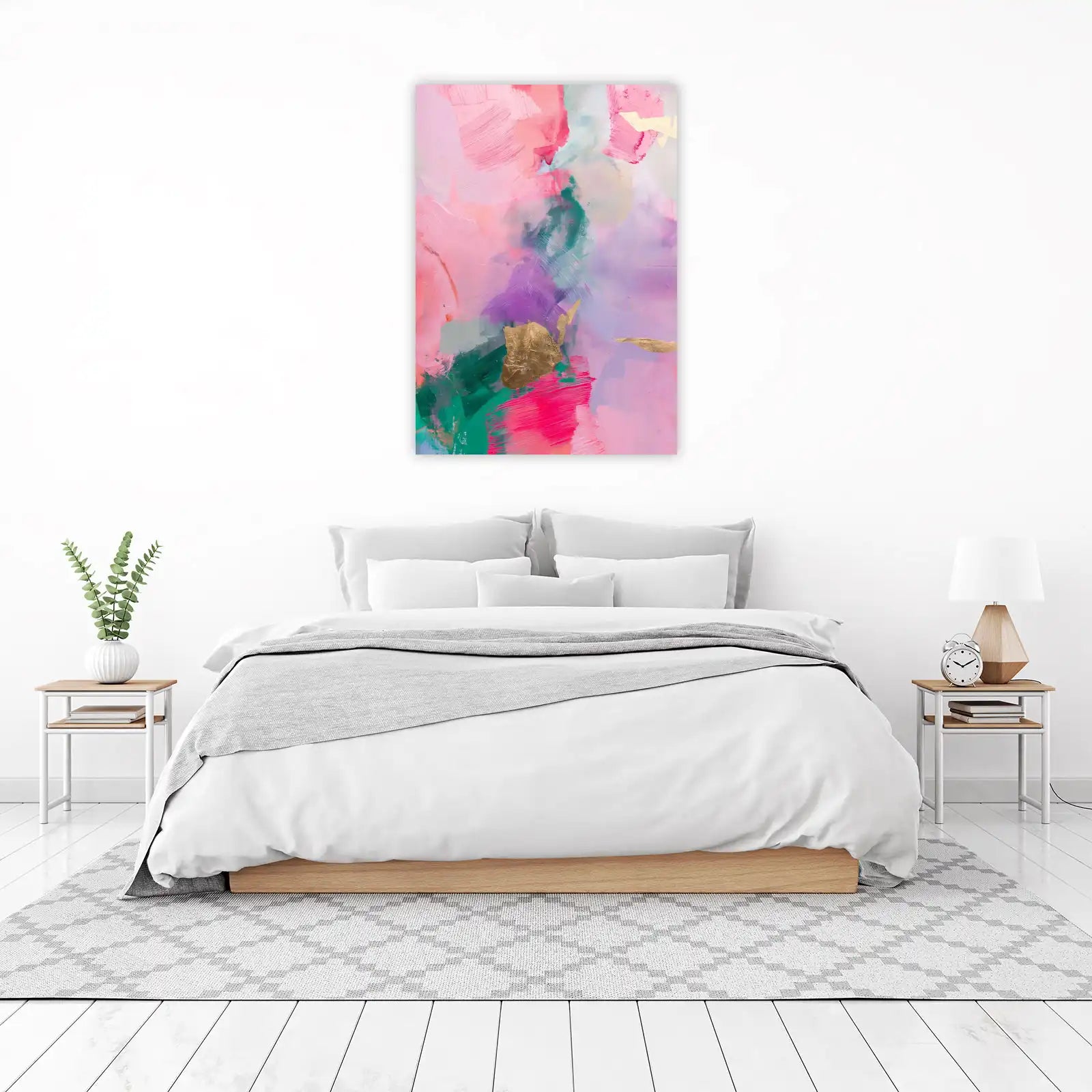 Whimsical Abstract Floral Gold Leaf Wall Art