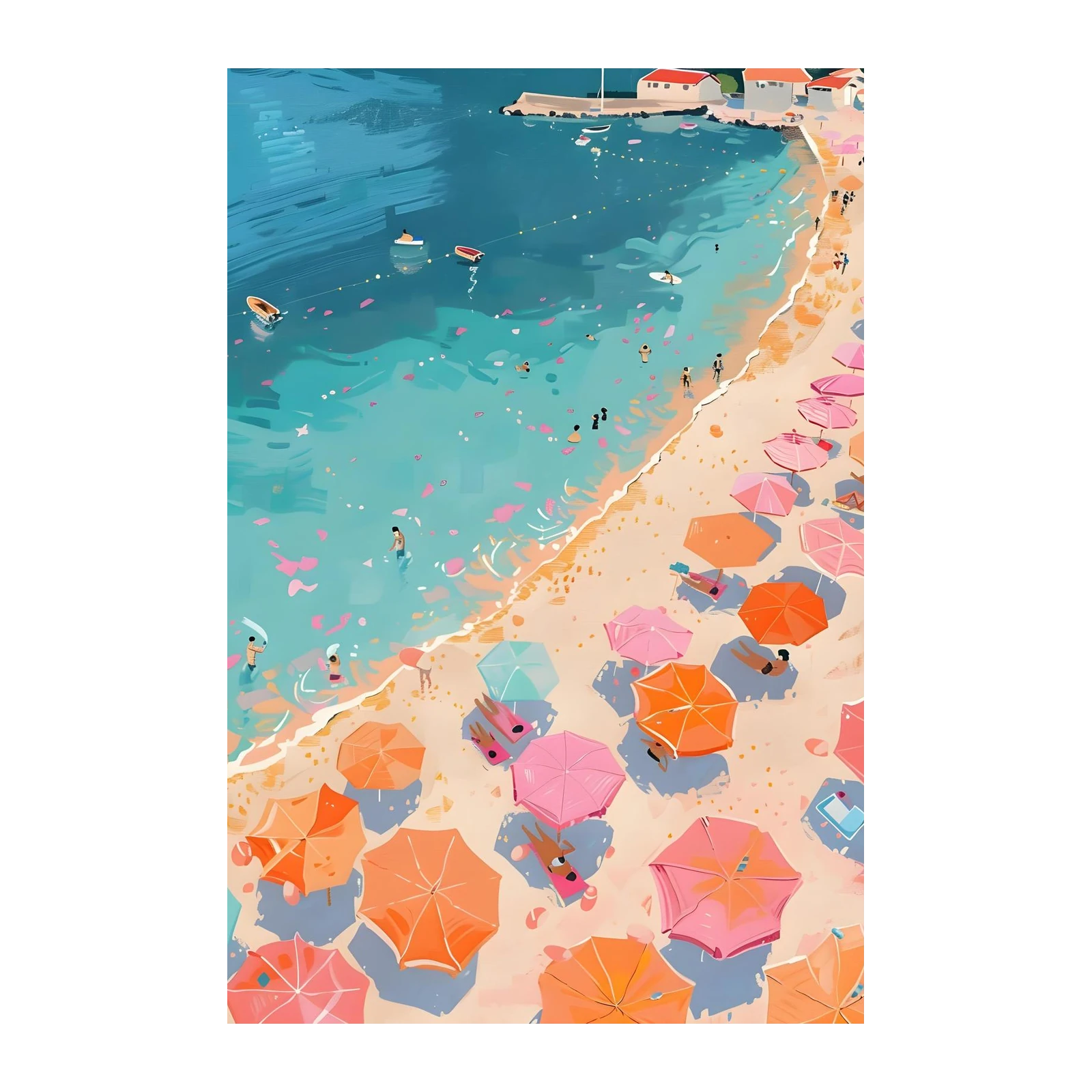 Vibrant Beach Scene Wall Art