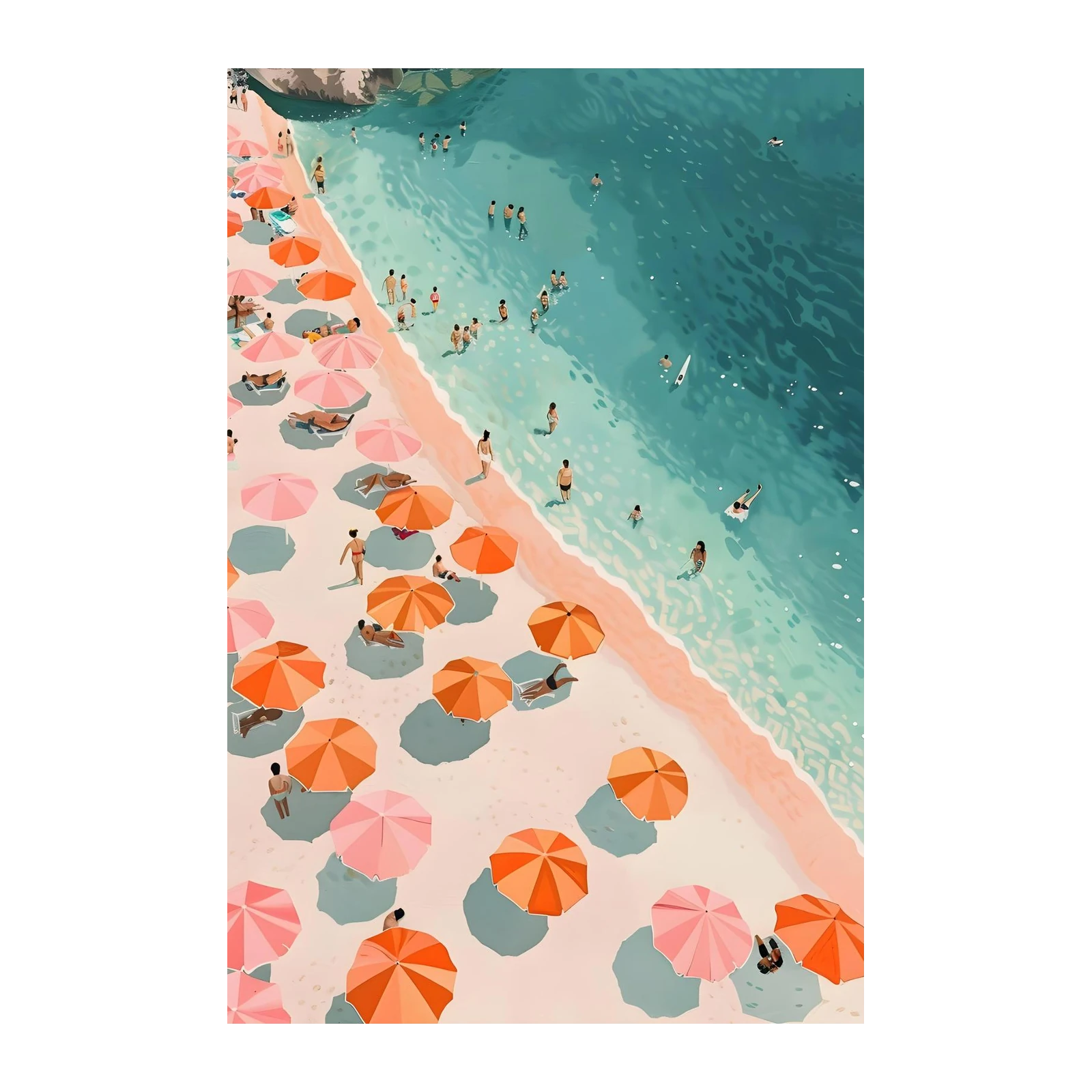 Vibrant Beach Scene Wall Art - Coastal Home Decor