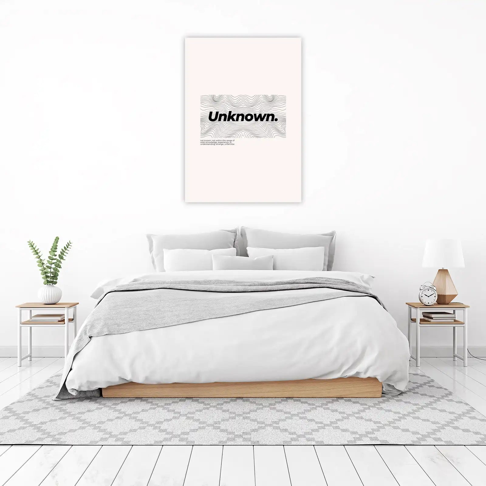 Minimalist "Unknown" Topographic Art Wall Art