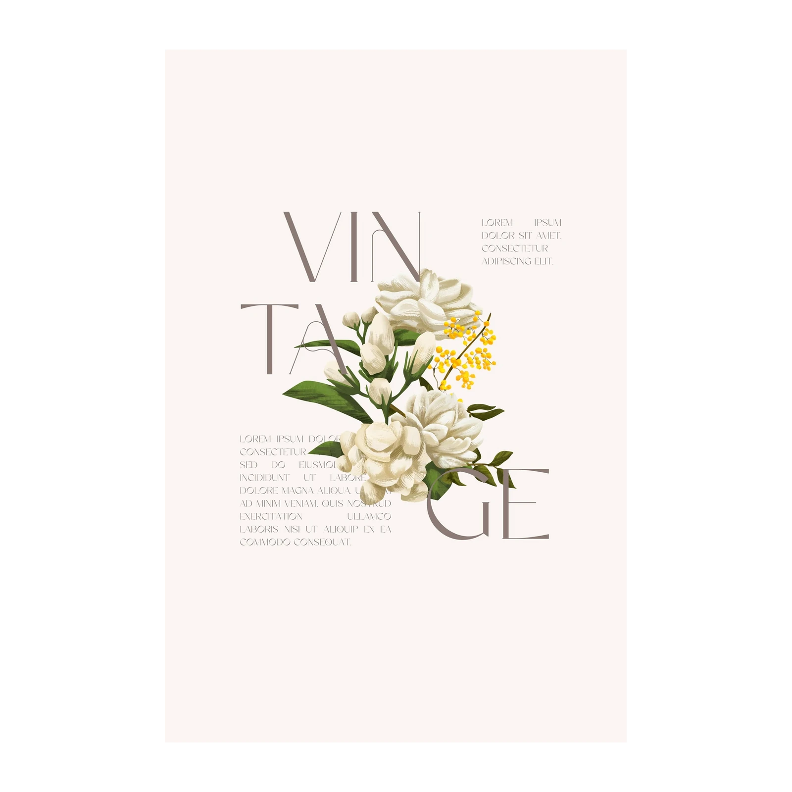Elegant Floral Vintage Typography Wall Art