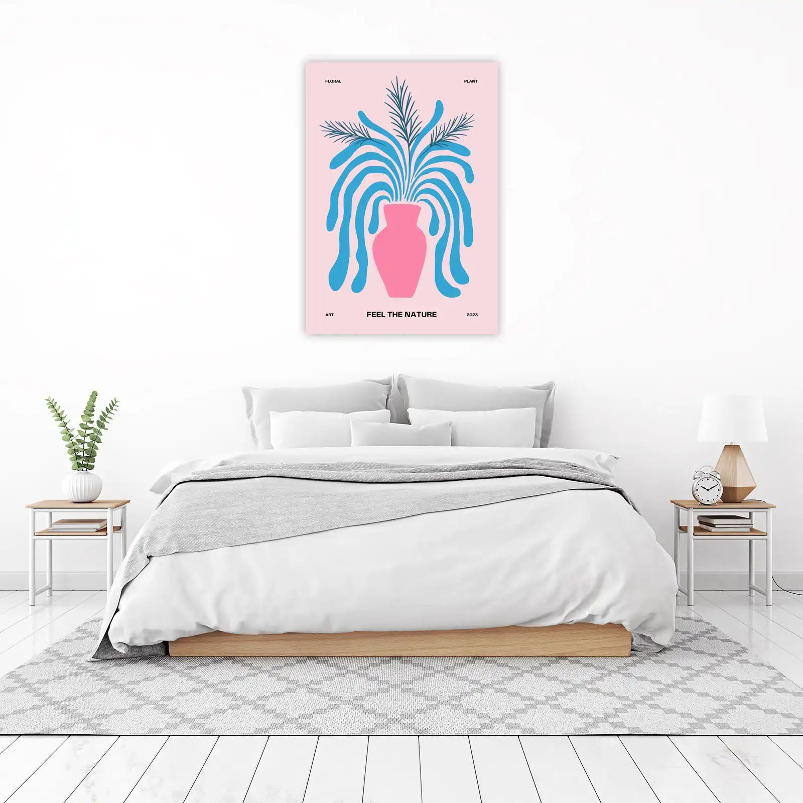 Abstract Floral & Plant Pink Vase Wall Art