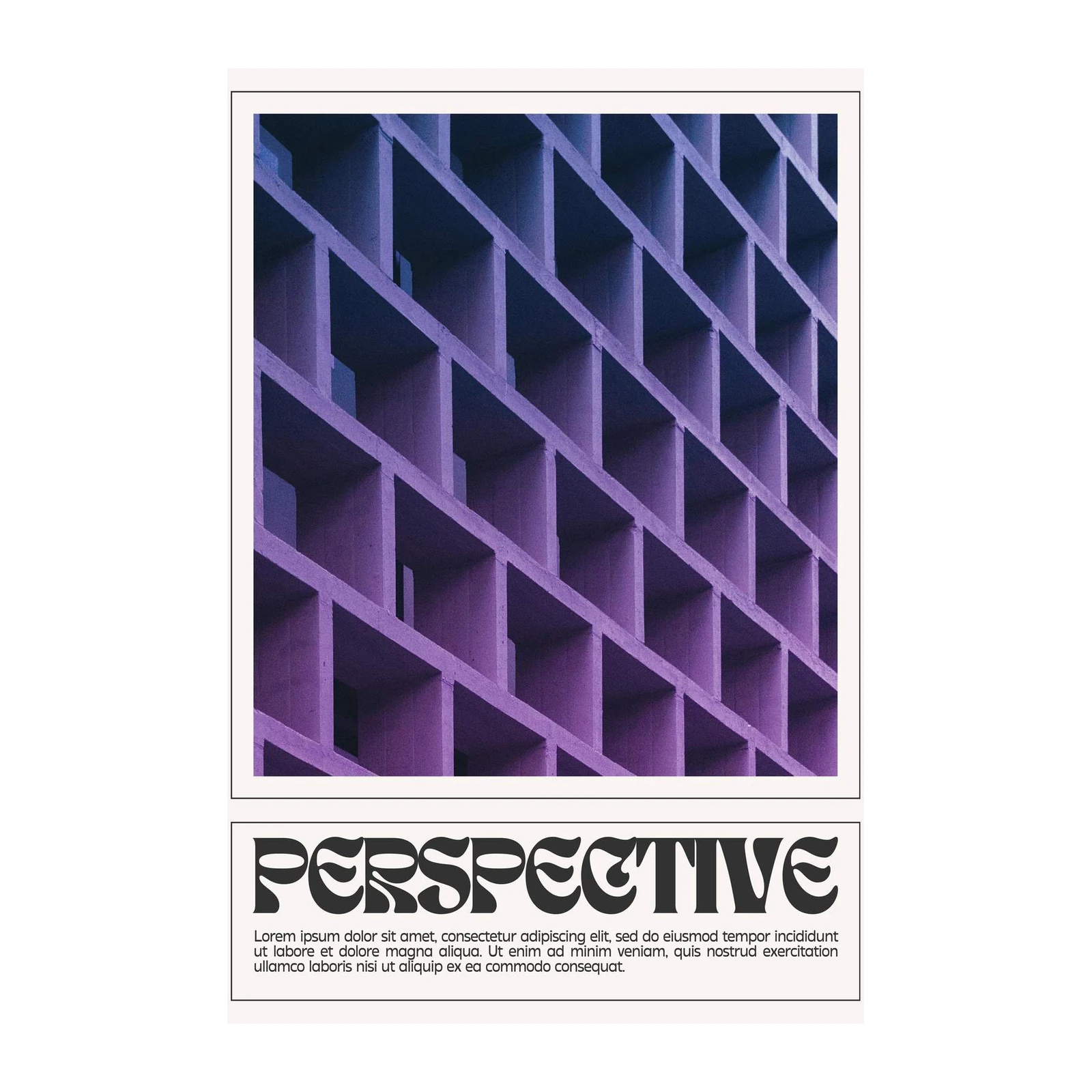 Abstract Geometric Purple Perspective Wall Art