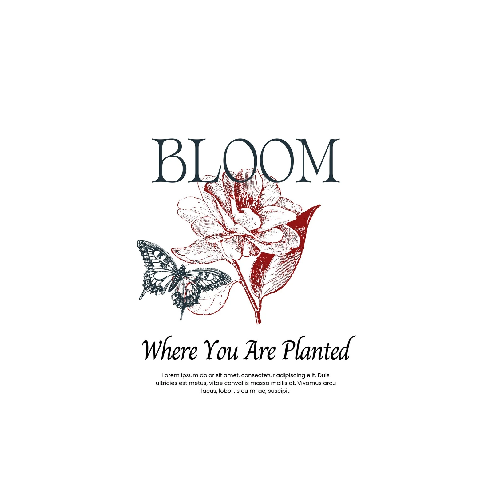 Vintage Bloom Butterfly Wall Art Wall Art