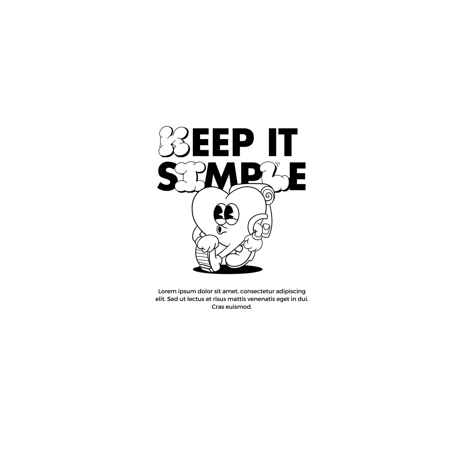 Keep It Simple Heart Character Wall Art