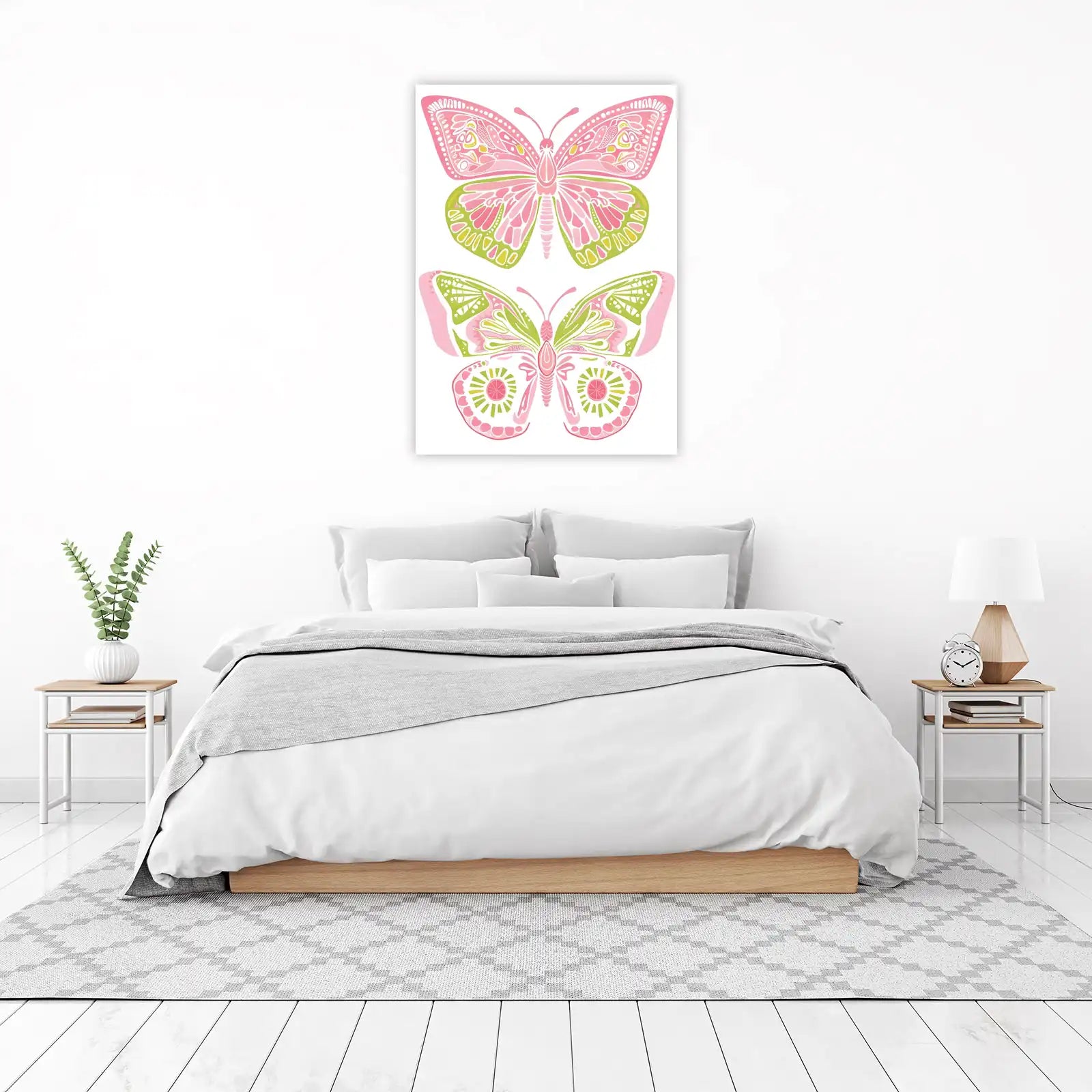 Pink & Green Mandala Butterfly Wall Art