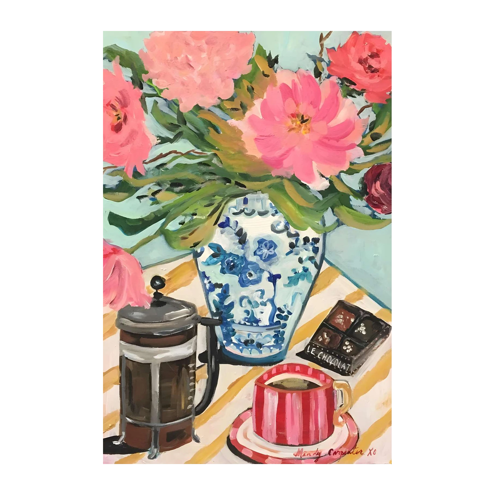 Vibrant Floral Coffee Break Wall Art
