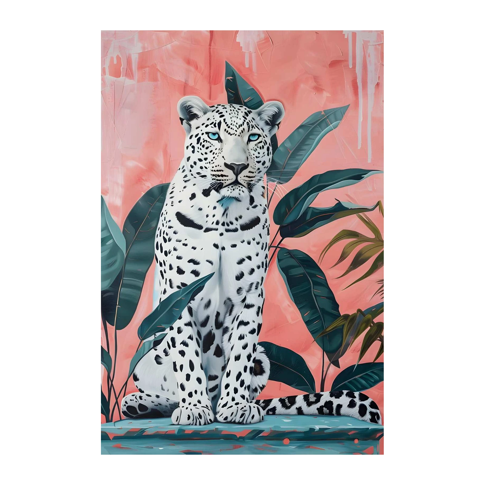 Majestic Snow Leopard Jungle Vibes Wall Art