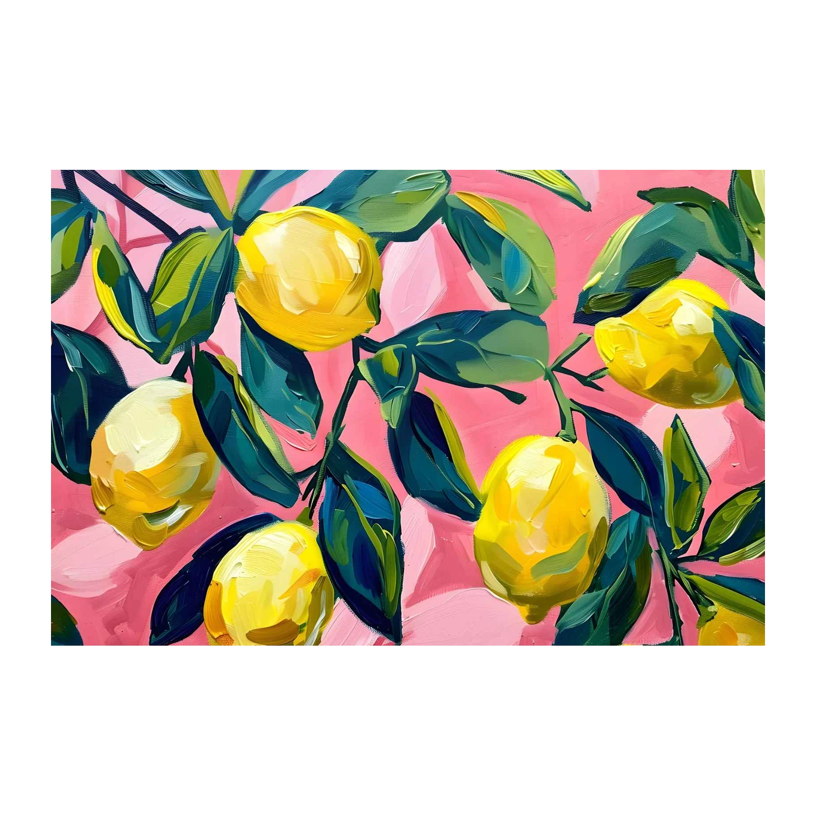 Vibrant Lemon Grove Impressionist Wall Art