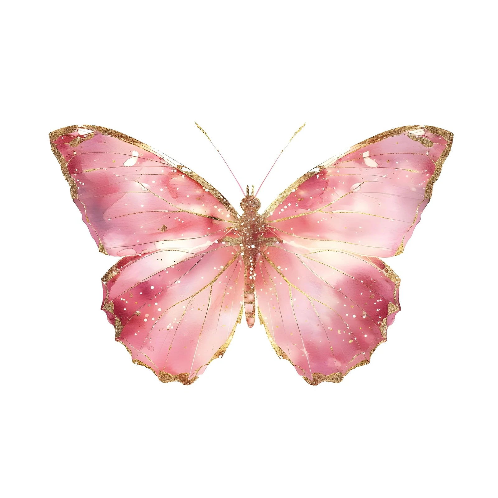 Shimmering Pink Butterfly Wall Art Wall Art