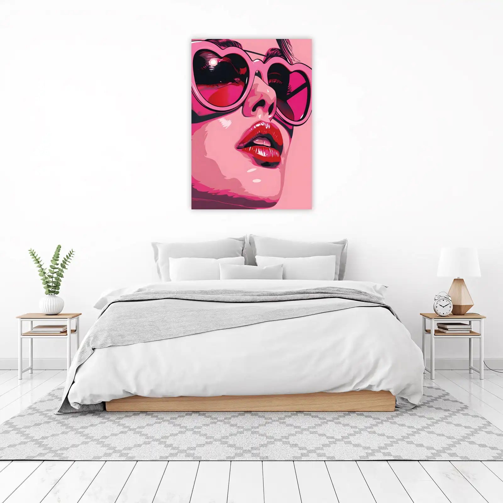 Pop Art Pink Heart Sunglasses Babe Wall Art