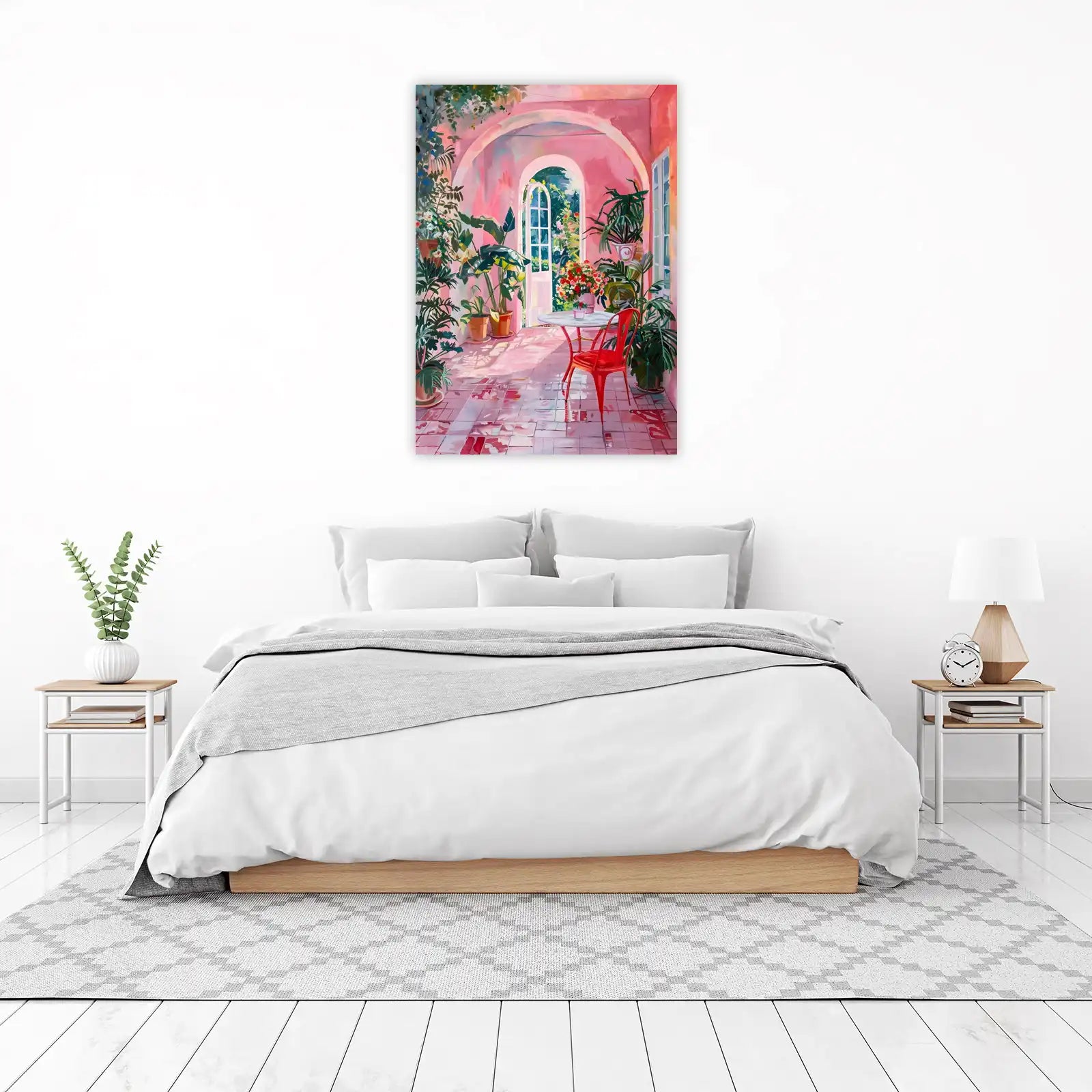 Vibrant Pink Patio Garden Arch Wall Art