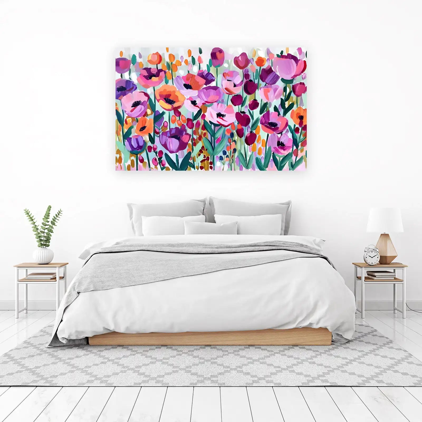 Vibrant Floral Burst Abstract Wall Art