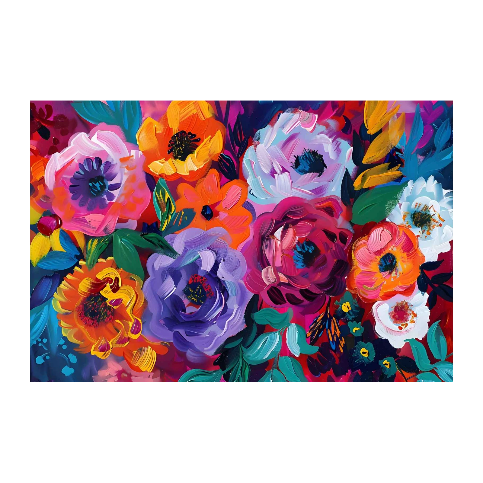Vibrant Floral Explosion Wall Art