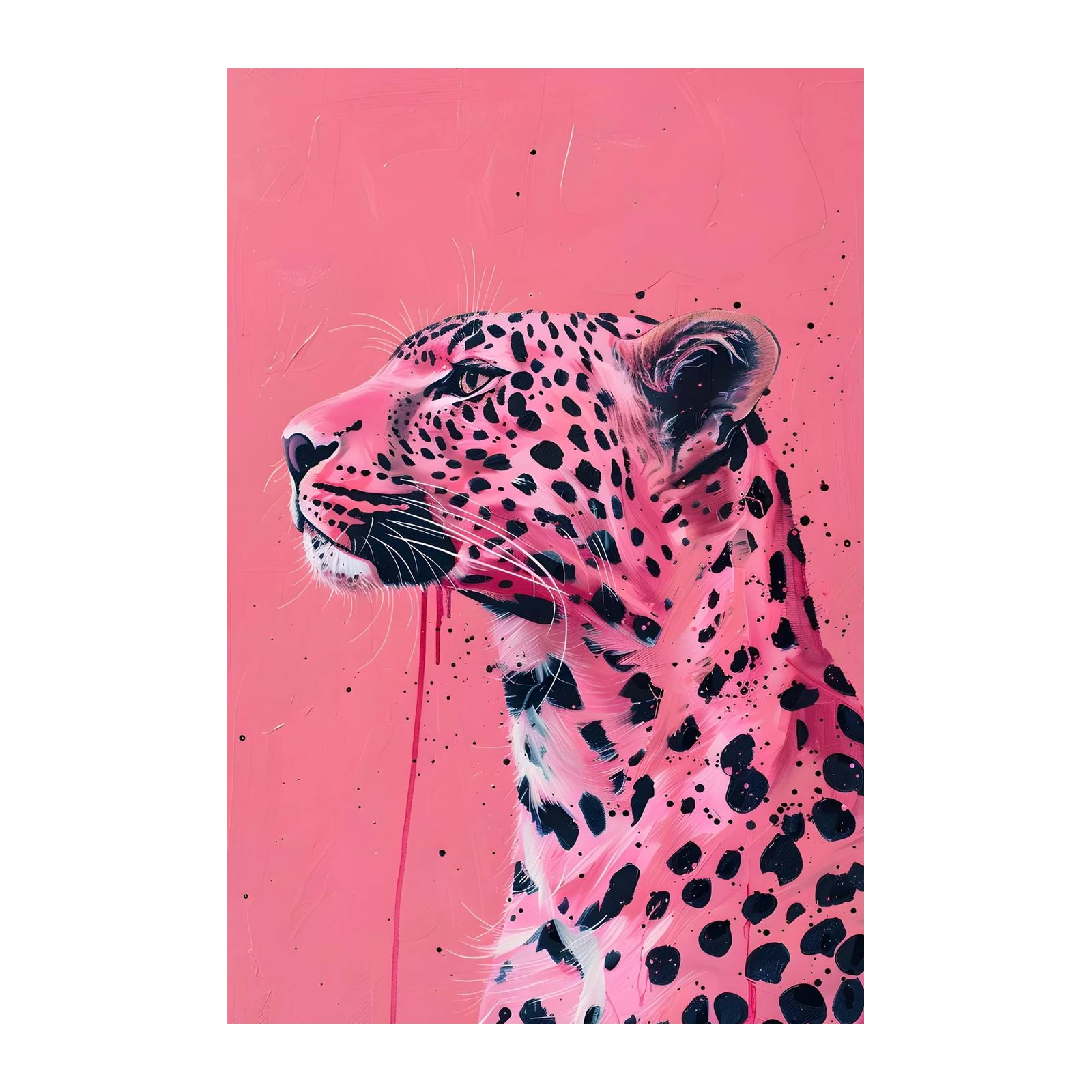 Vibrant Pink Leopard Abstract Wall Art