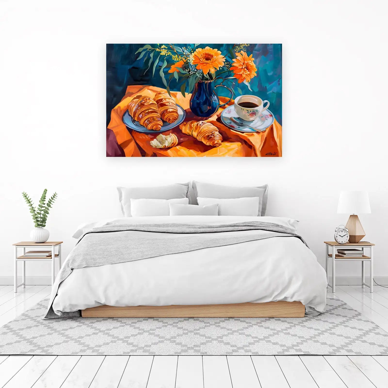 Vibrant Croissant Still Life Wall Art