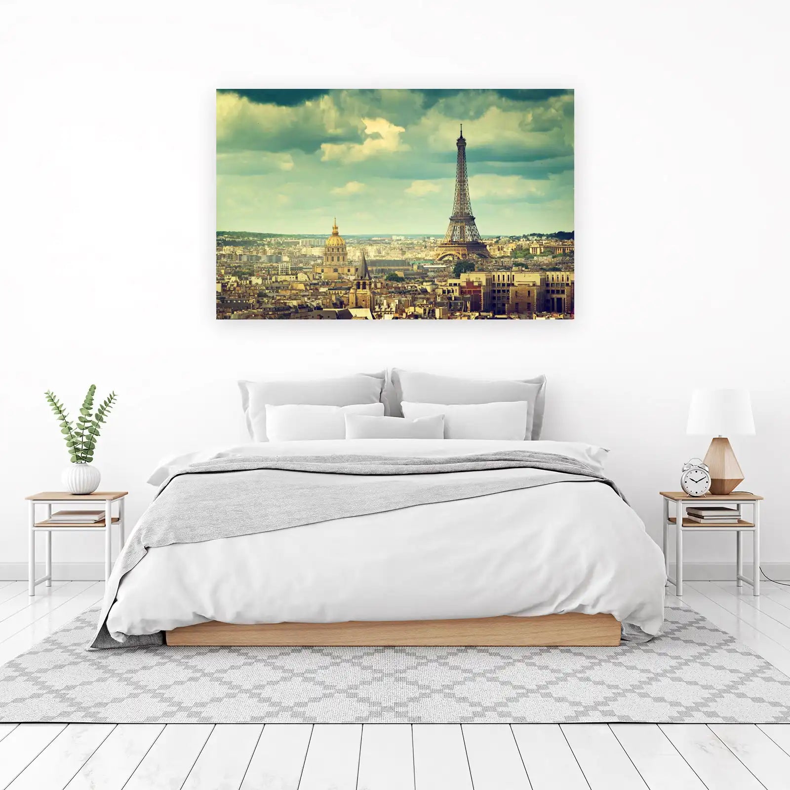 Eiffel Tower Paris Skyline Vintage Wall Art