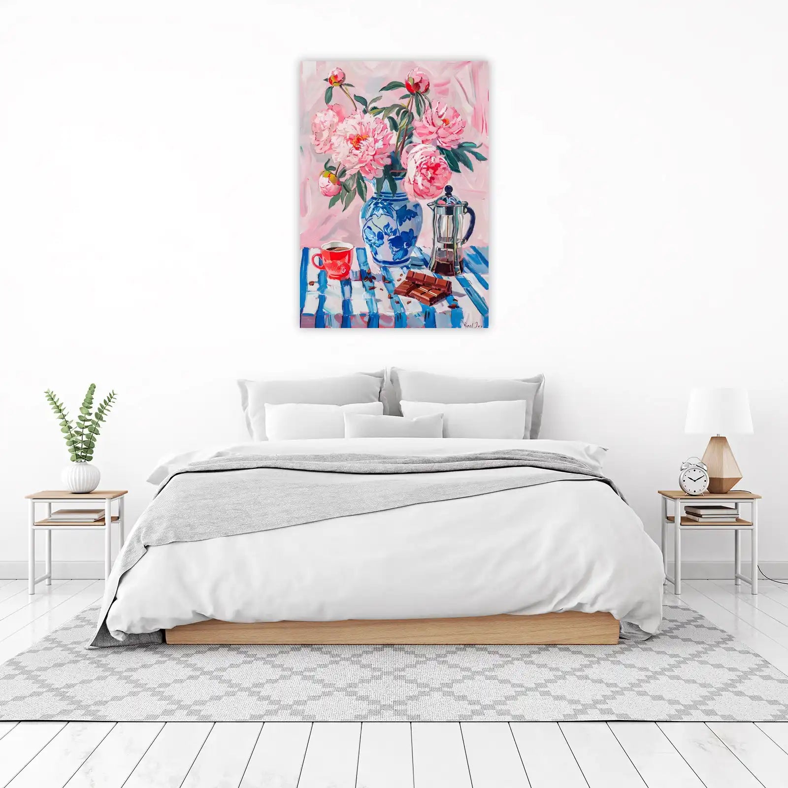 Vibrant Peonies & Coffee Morning Wall Art