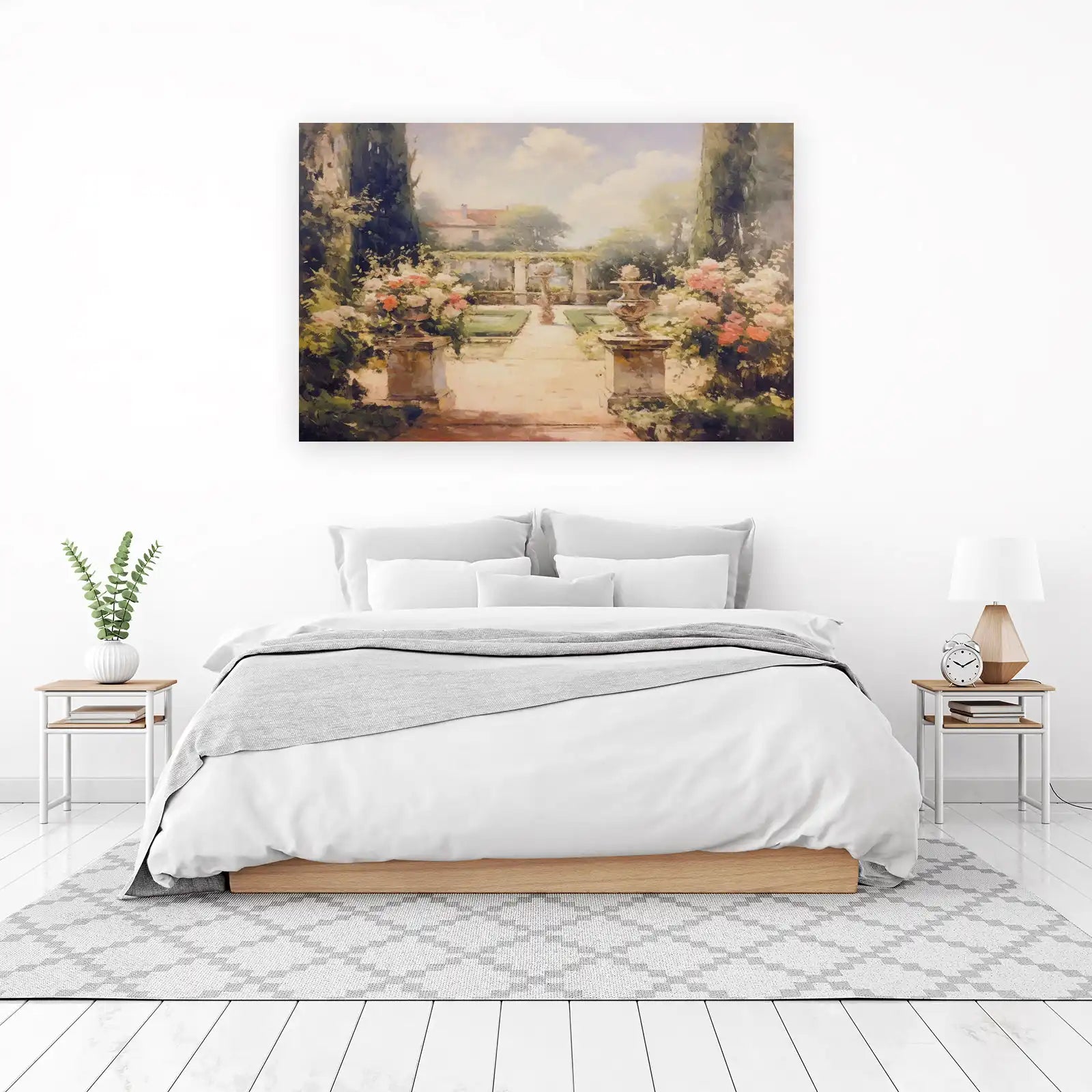 Serene Italian Garden Landscape Wall Art