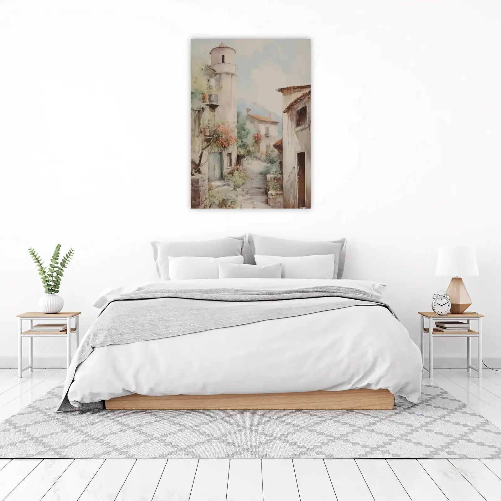 Charming European Village Path Wall Art