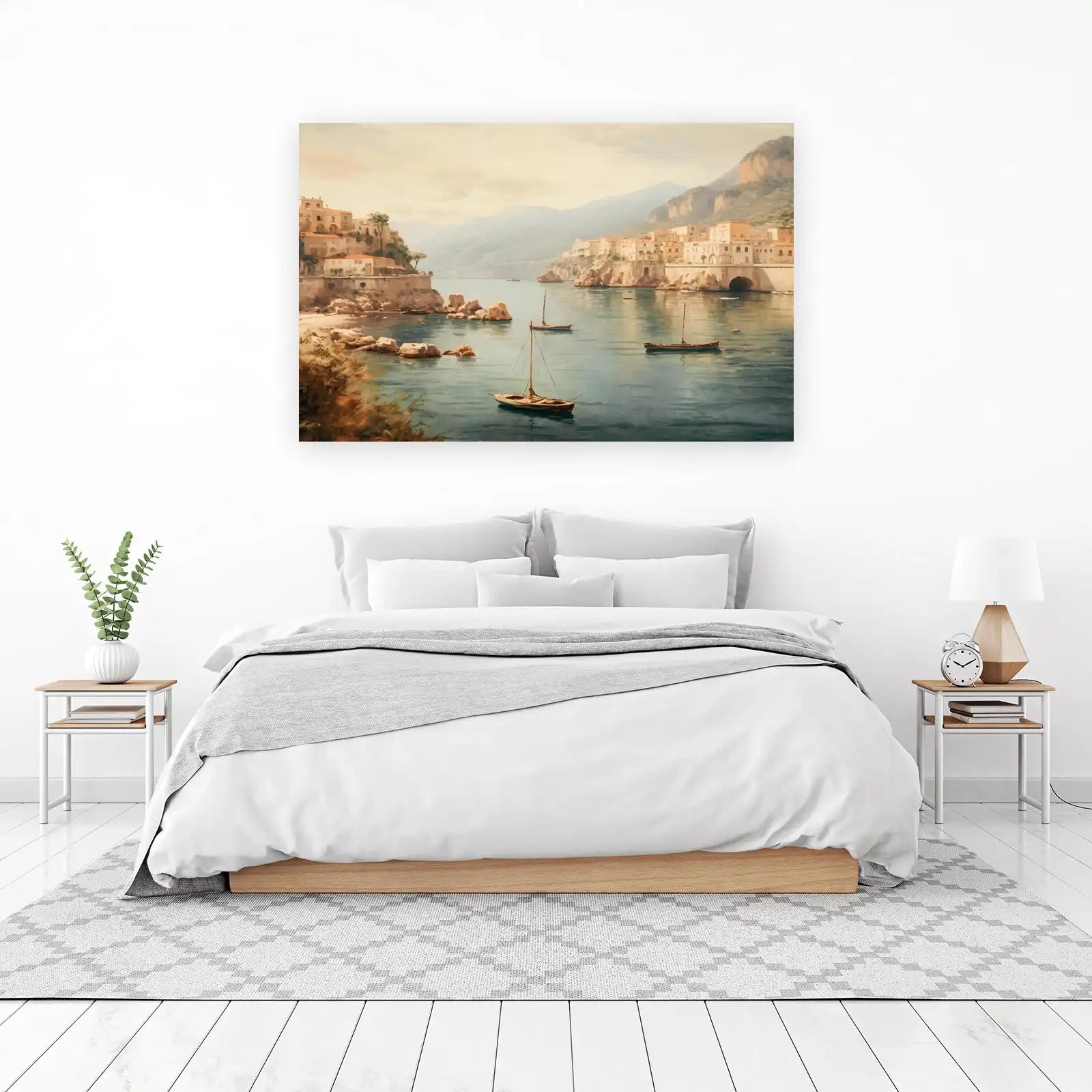Amalfi Coast Sailboats Coastal Serenity Wall Art