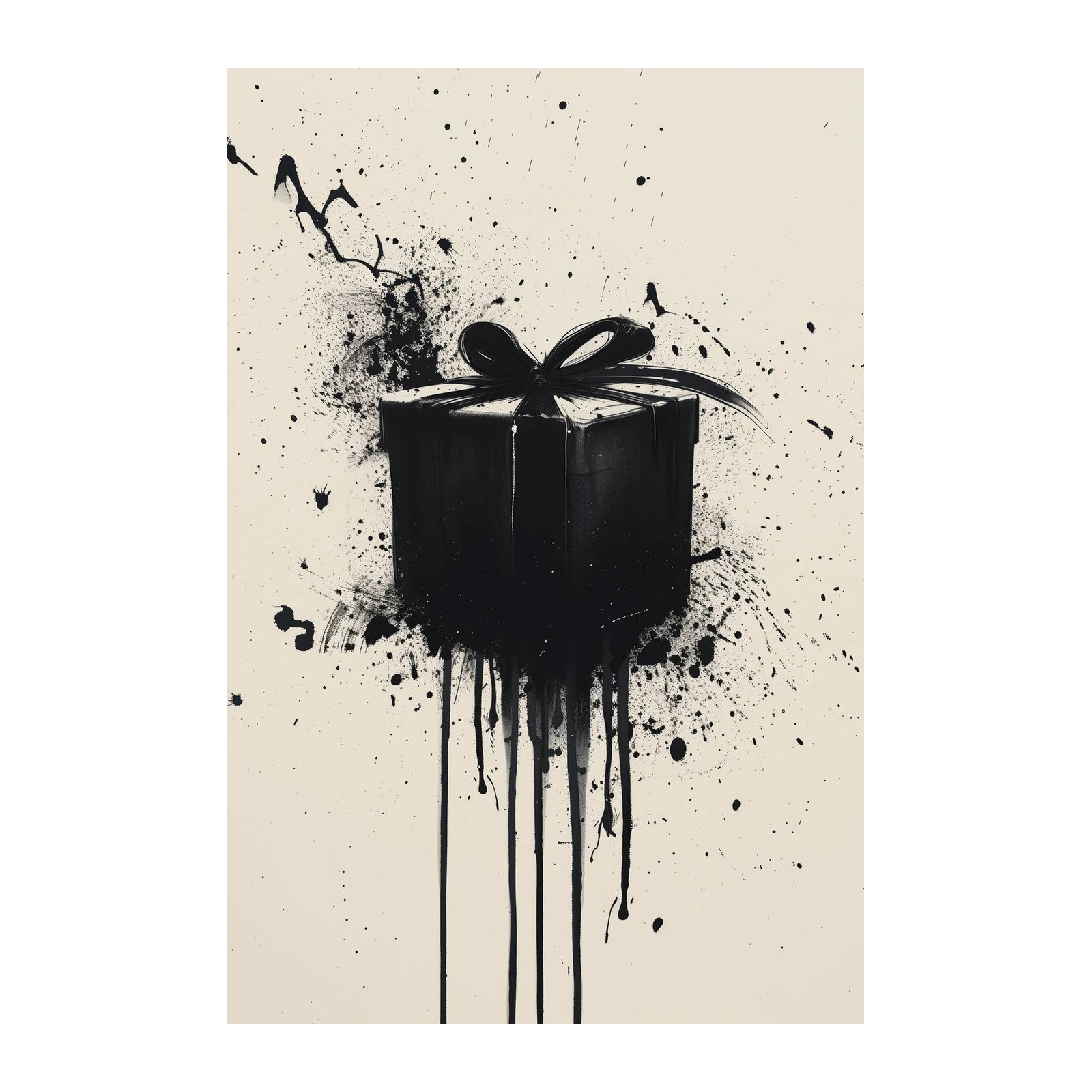 Abstract Black Gift Splash Wall Art