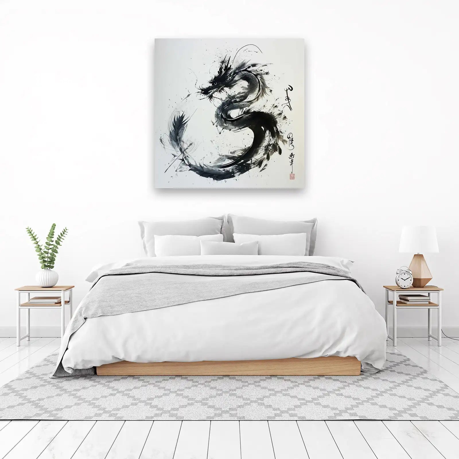 Dynamic Dragon Ink Art Wall Art