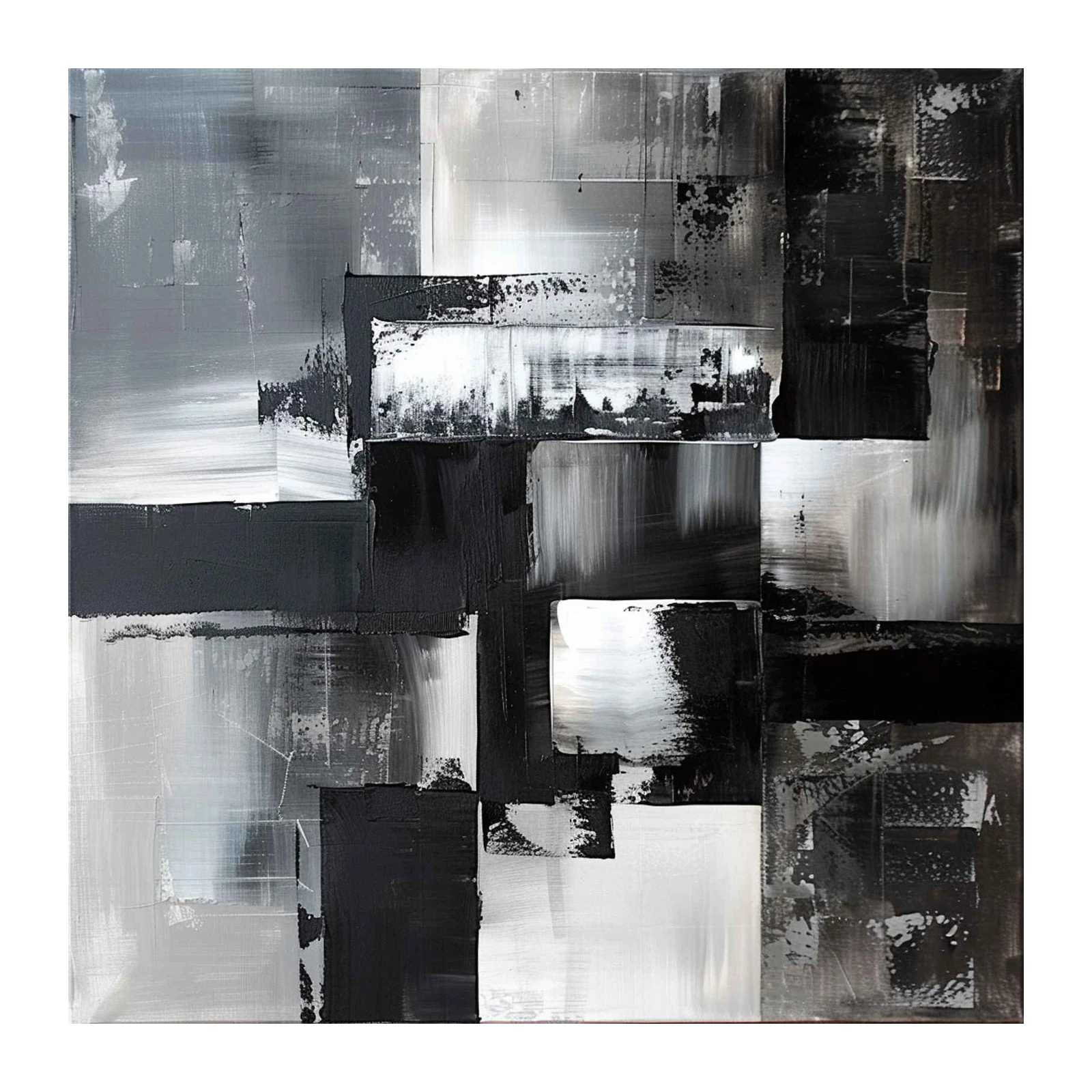Monochrome Abstract Geometric Wall Art