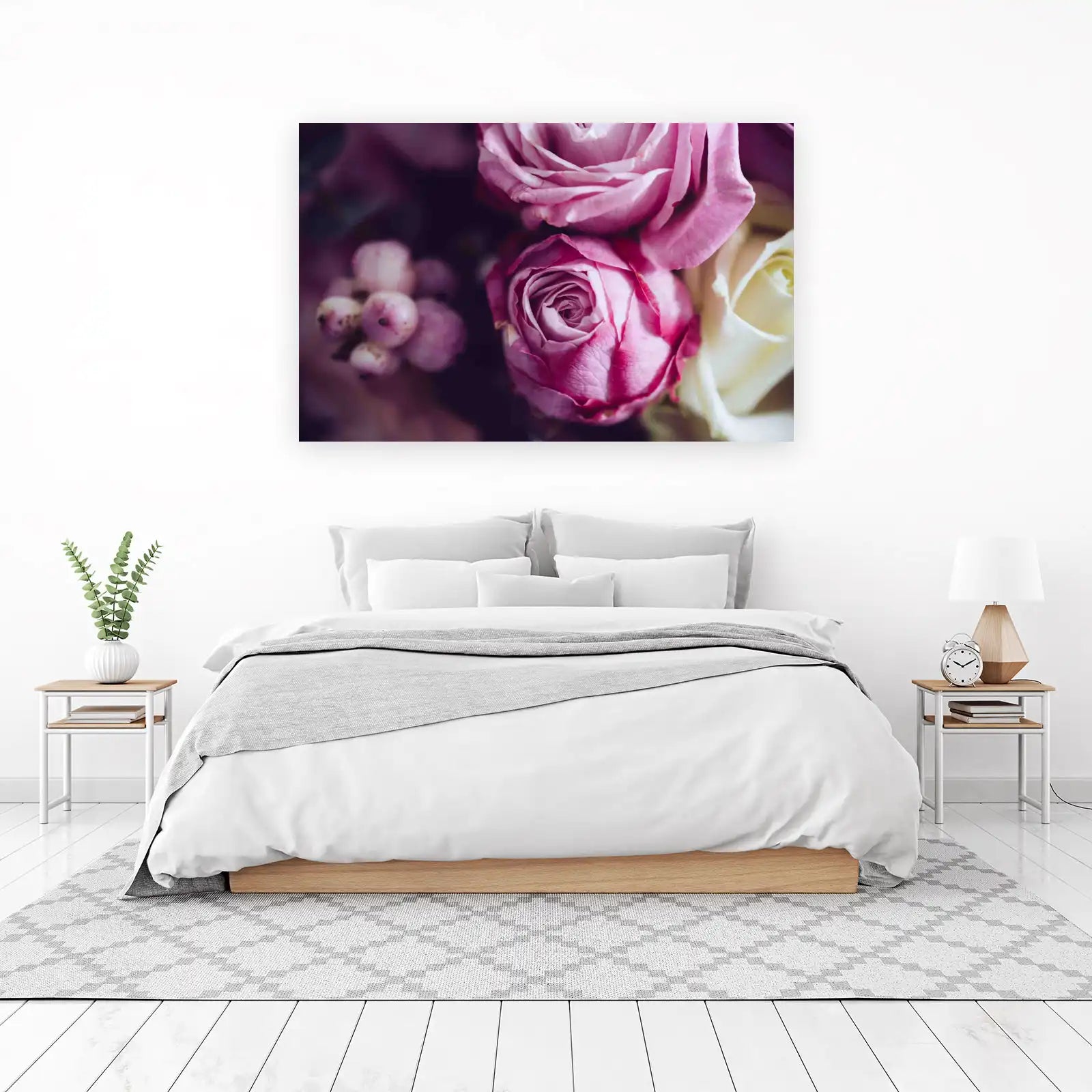 Elegant Pink Rose Floral Wall Art
