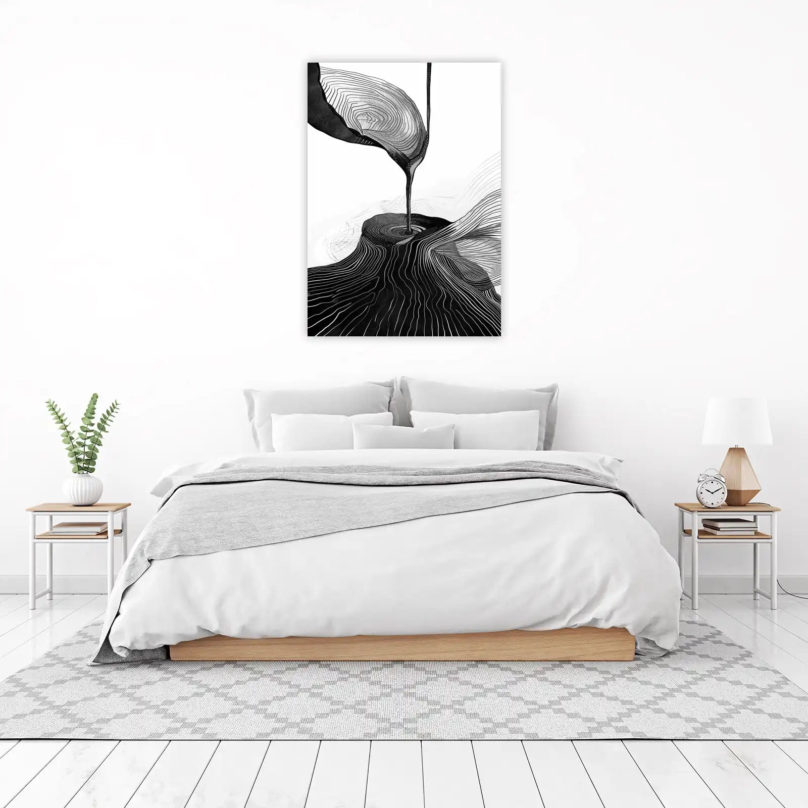 Abstract Flow Monochrome Wall Art