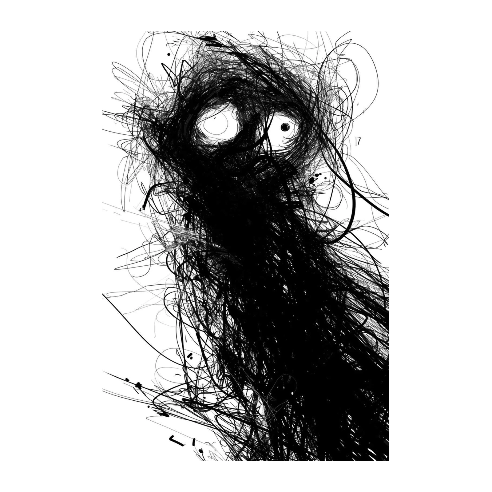 Abstract Expressionist Dark Figure Wall Art