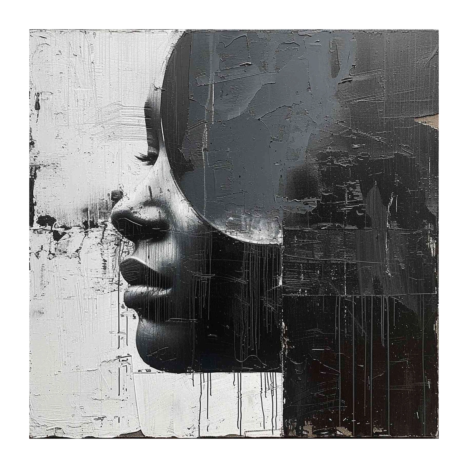 Abstract Portrait Textured Wall Art