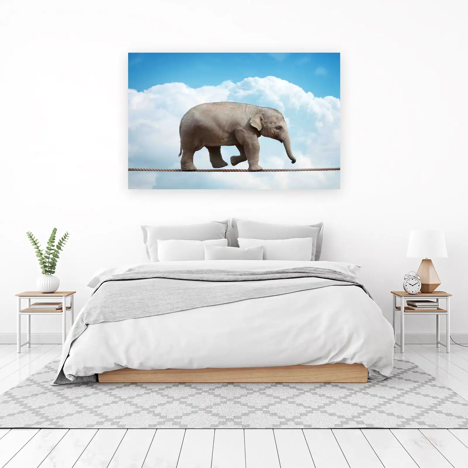 Majestic Elephant Tightrope Walk Wall Art