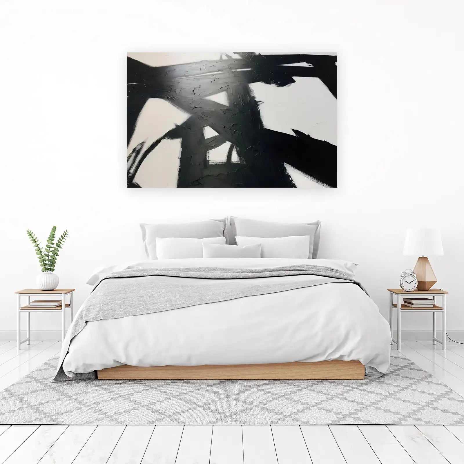 Bold Abstract Black & White Wall Art