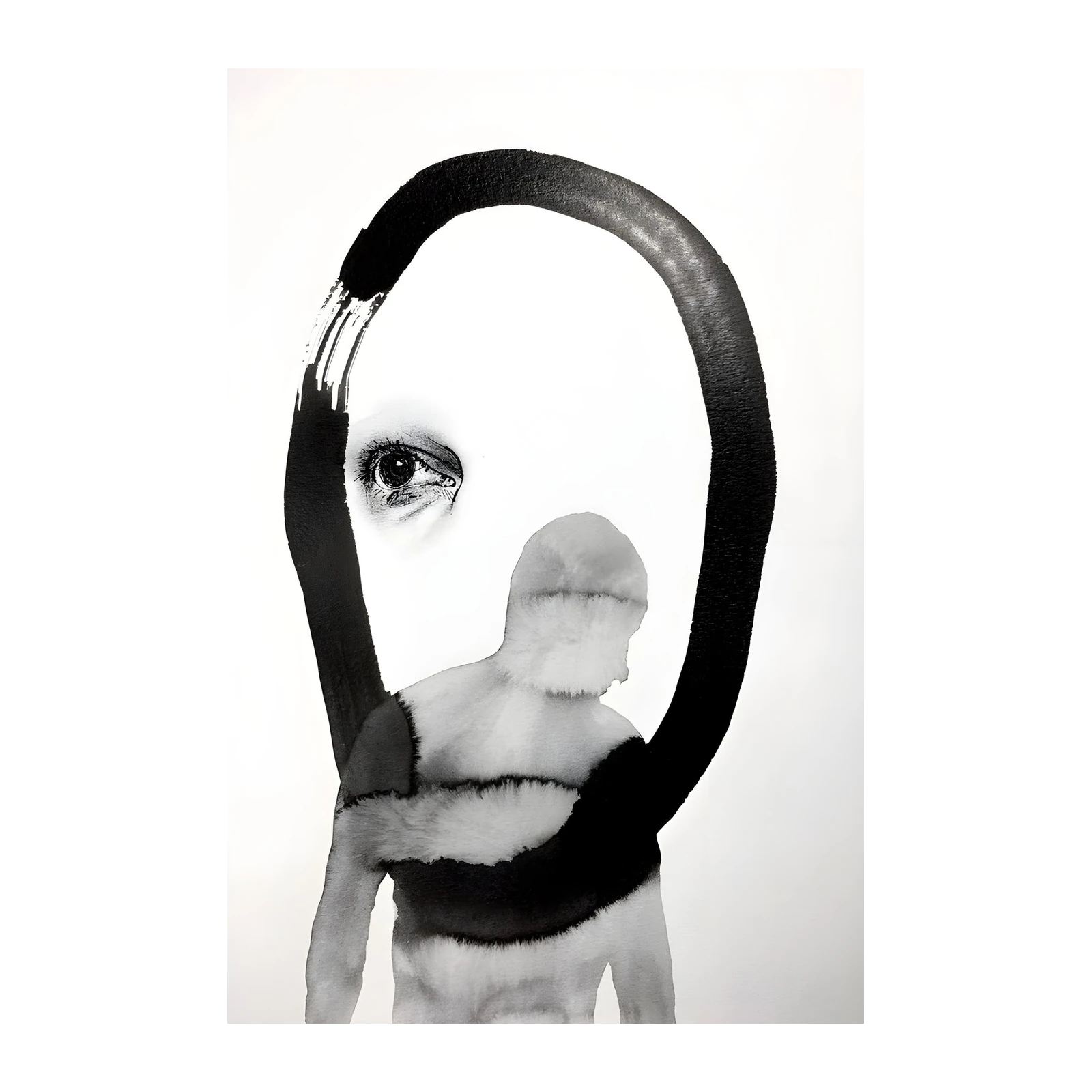Abstract Figure Ink Eye Wall Art