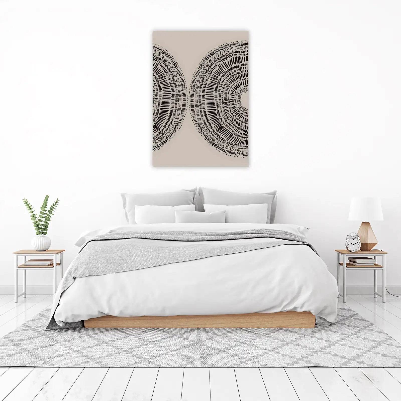 Abstract Black & White Organic Lines Wall Art