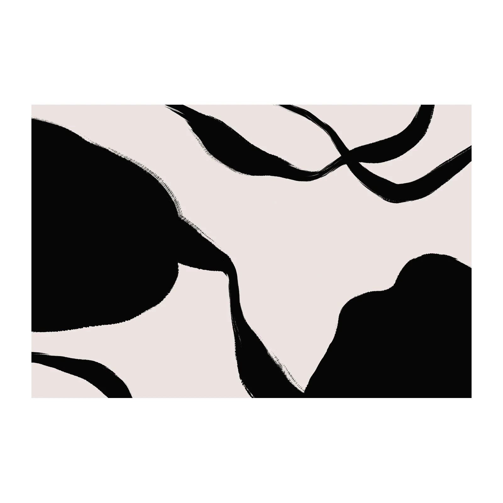 Abstract Black & White Organic Flow Wall Art