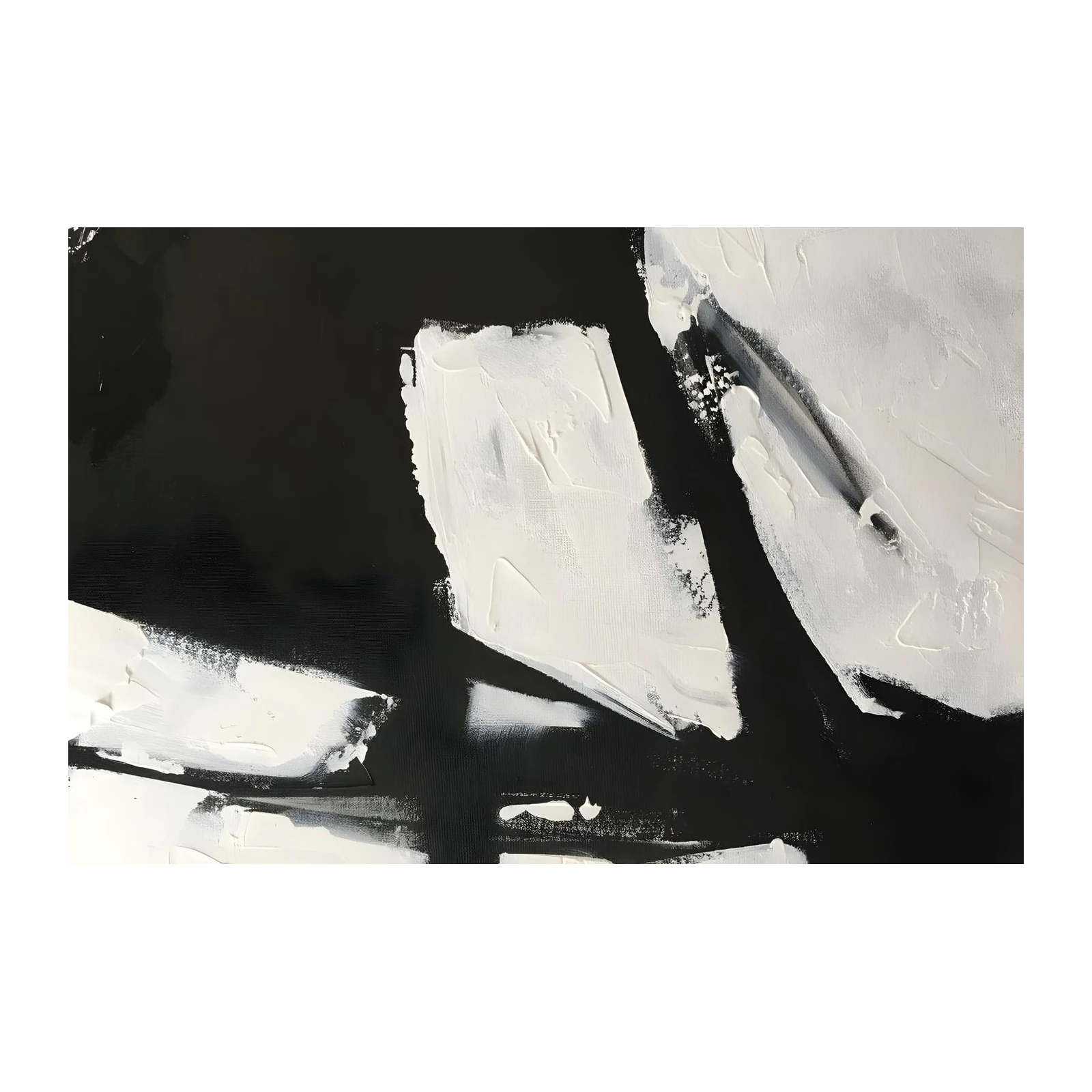 Abstract Black & White Textured Wall Art