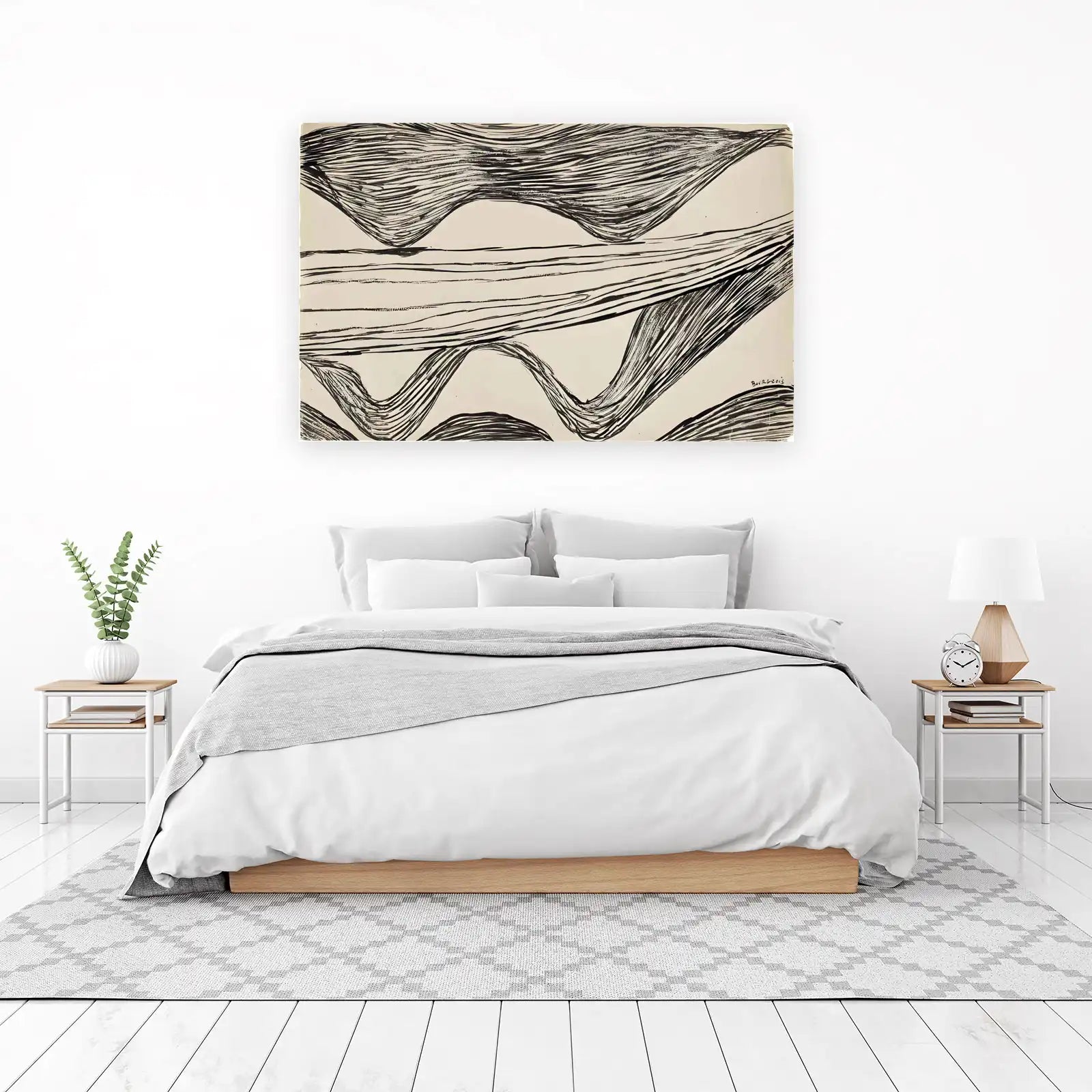 Abstract Flow Black & White Wall Art