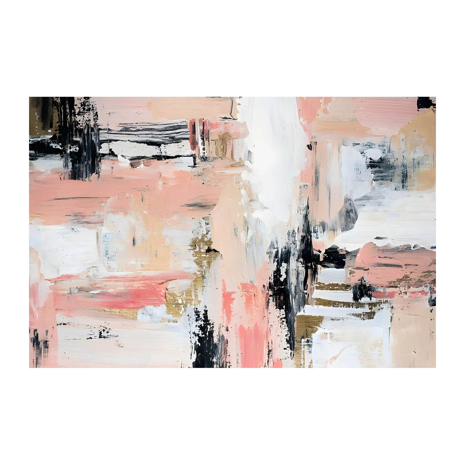 Blush & Gold Abstract Texture Wall Art