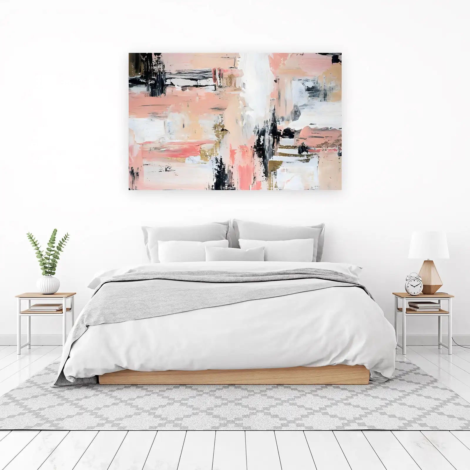 Blush & Gold Abstract Texture Wall Art
