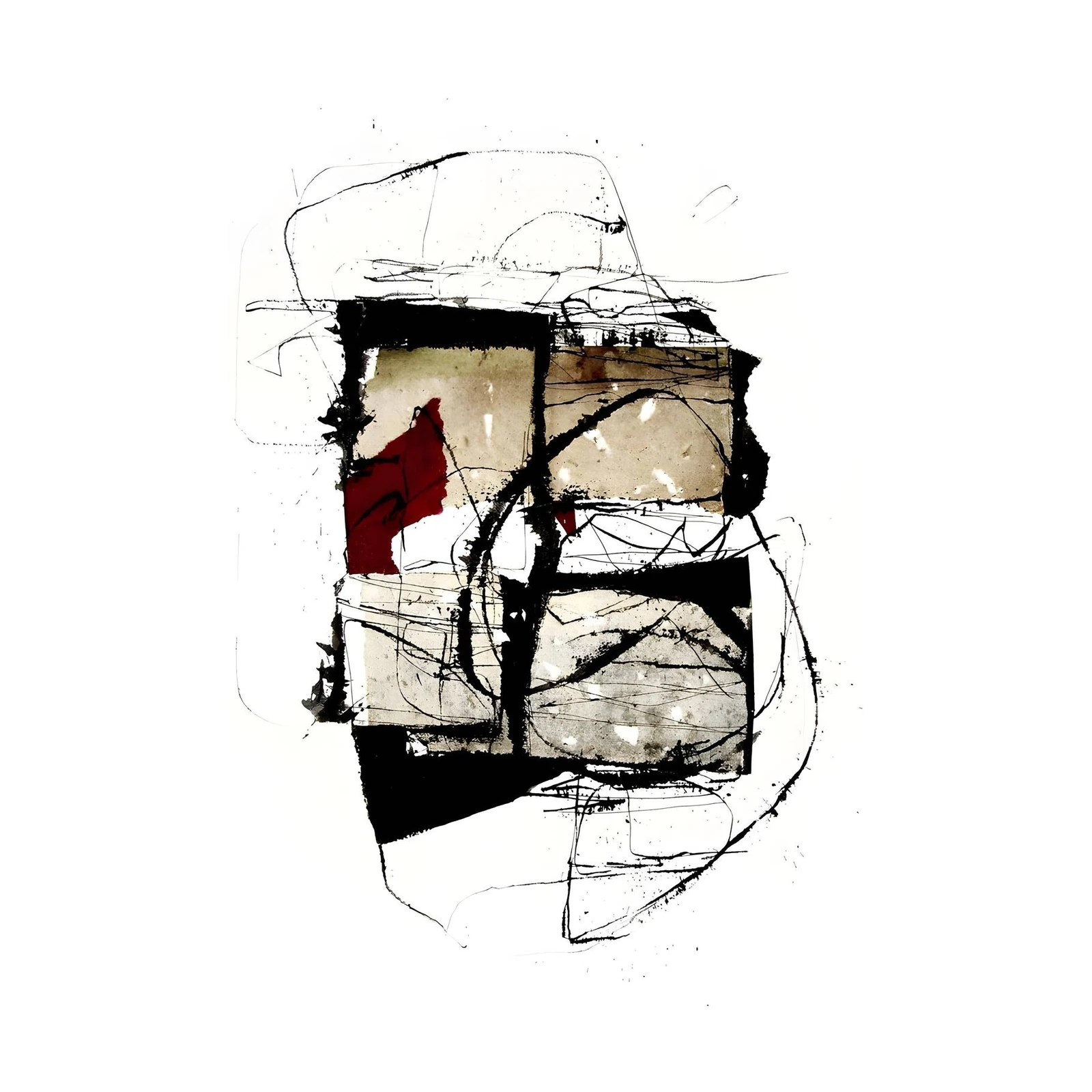 Bold Abstract Red & Black Modern Art Wall Art