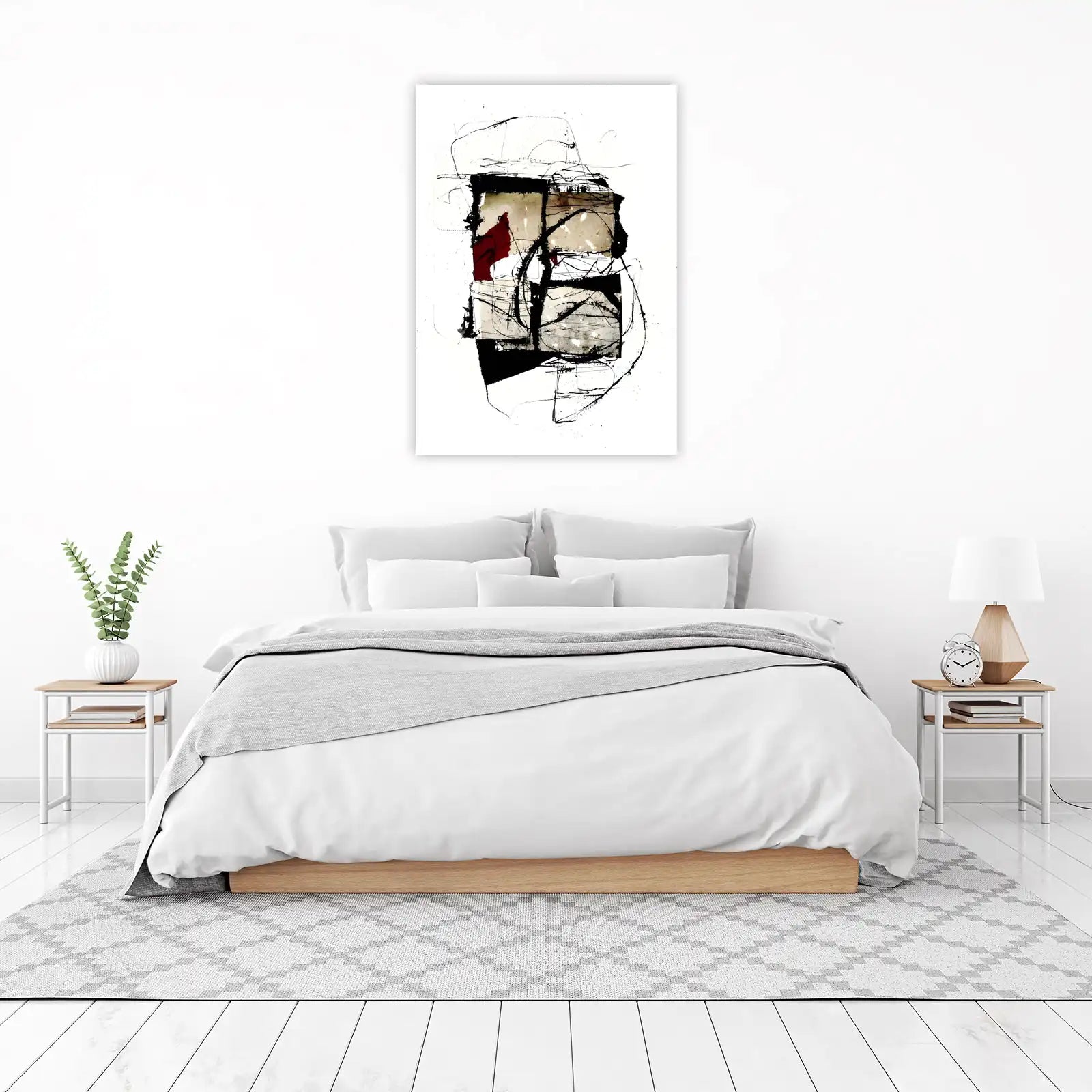 Bold Abstract Red & Black Modern Art Wall Art