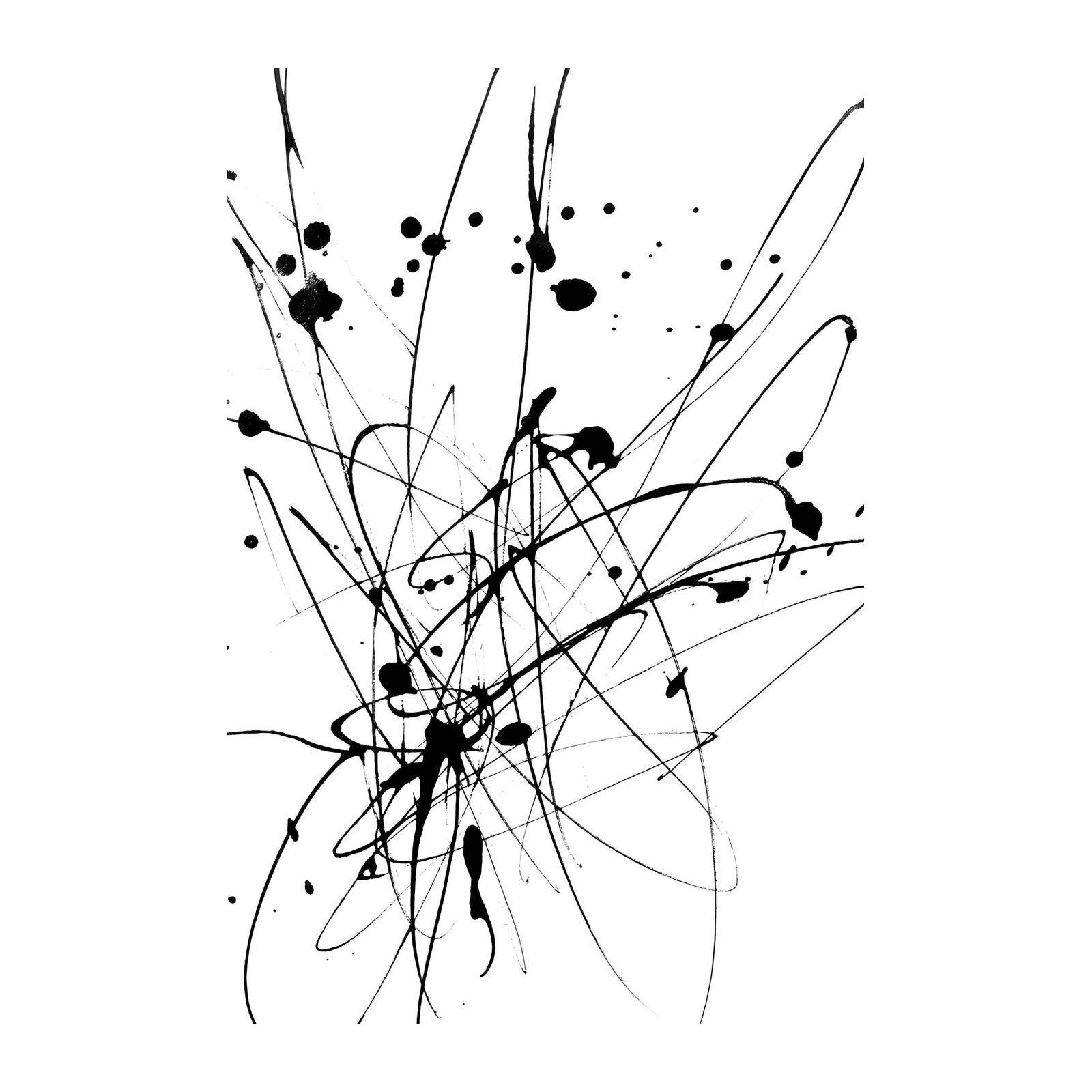 Bold Black Drip Abstract Wall Art